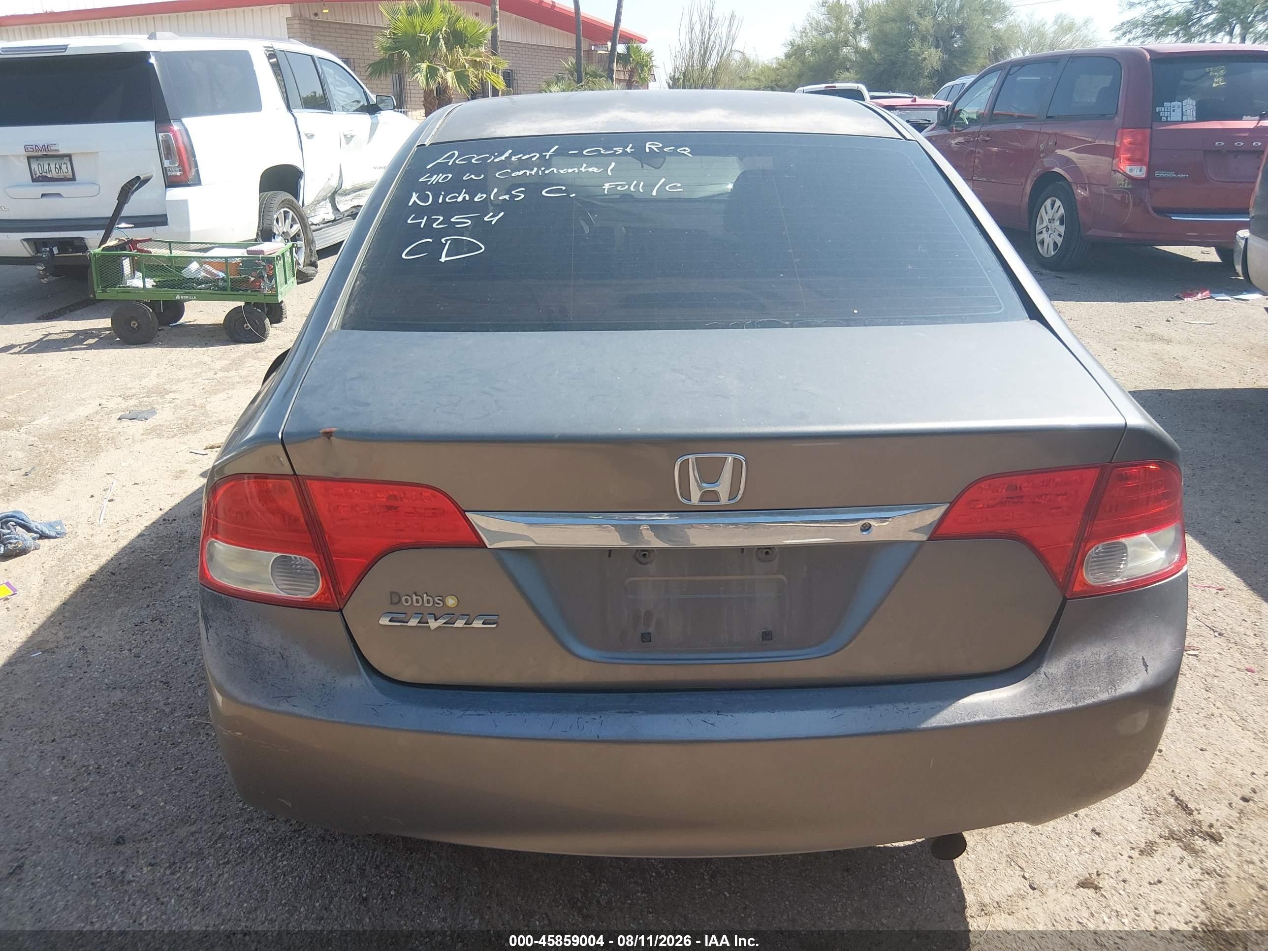 2009 Honda Civic Lx Gray vin: 1HGFA165X9L024254
