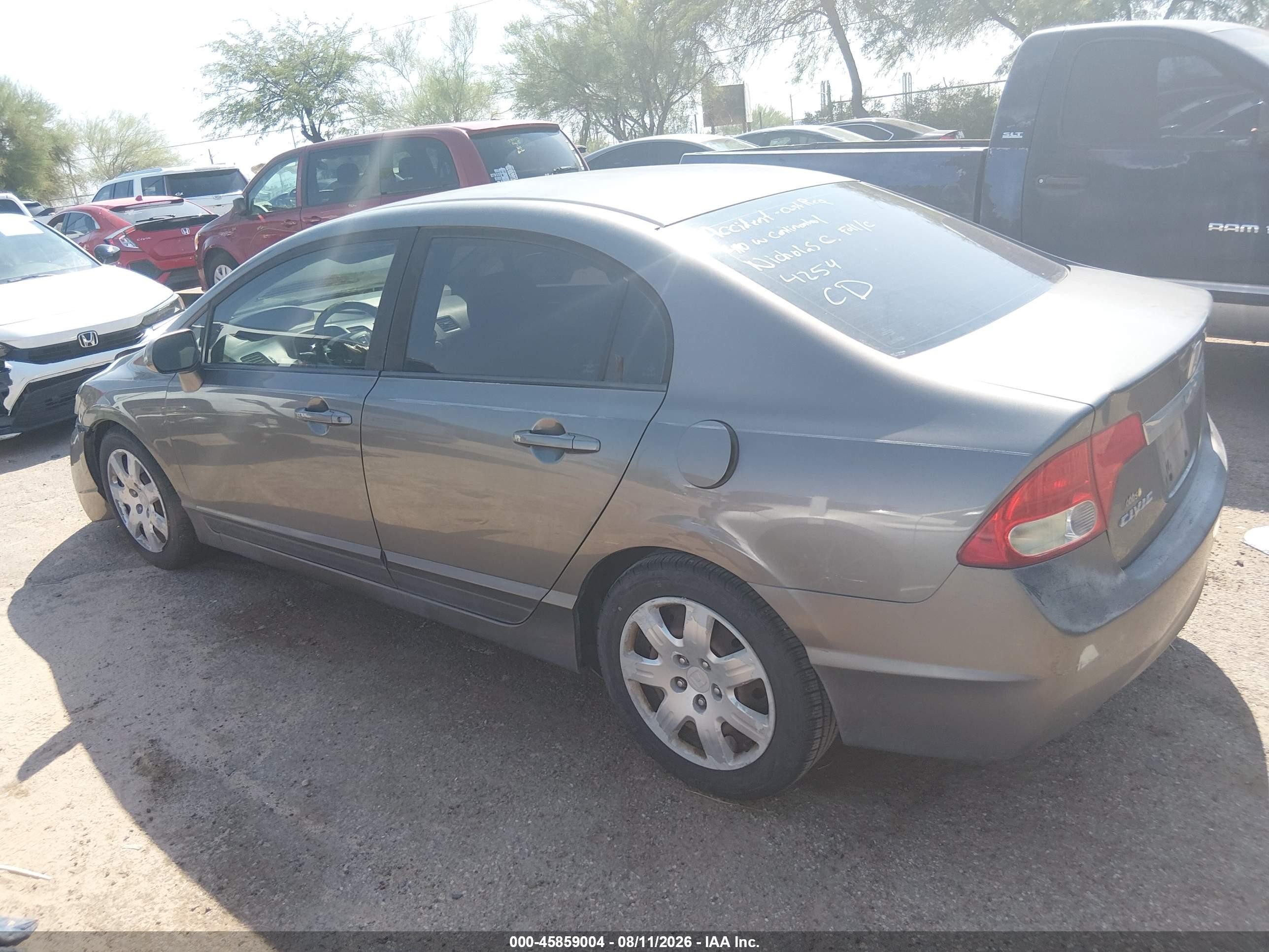 2009 Honda Civic Lx Gray vin: 1HGFA165X9L024254
