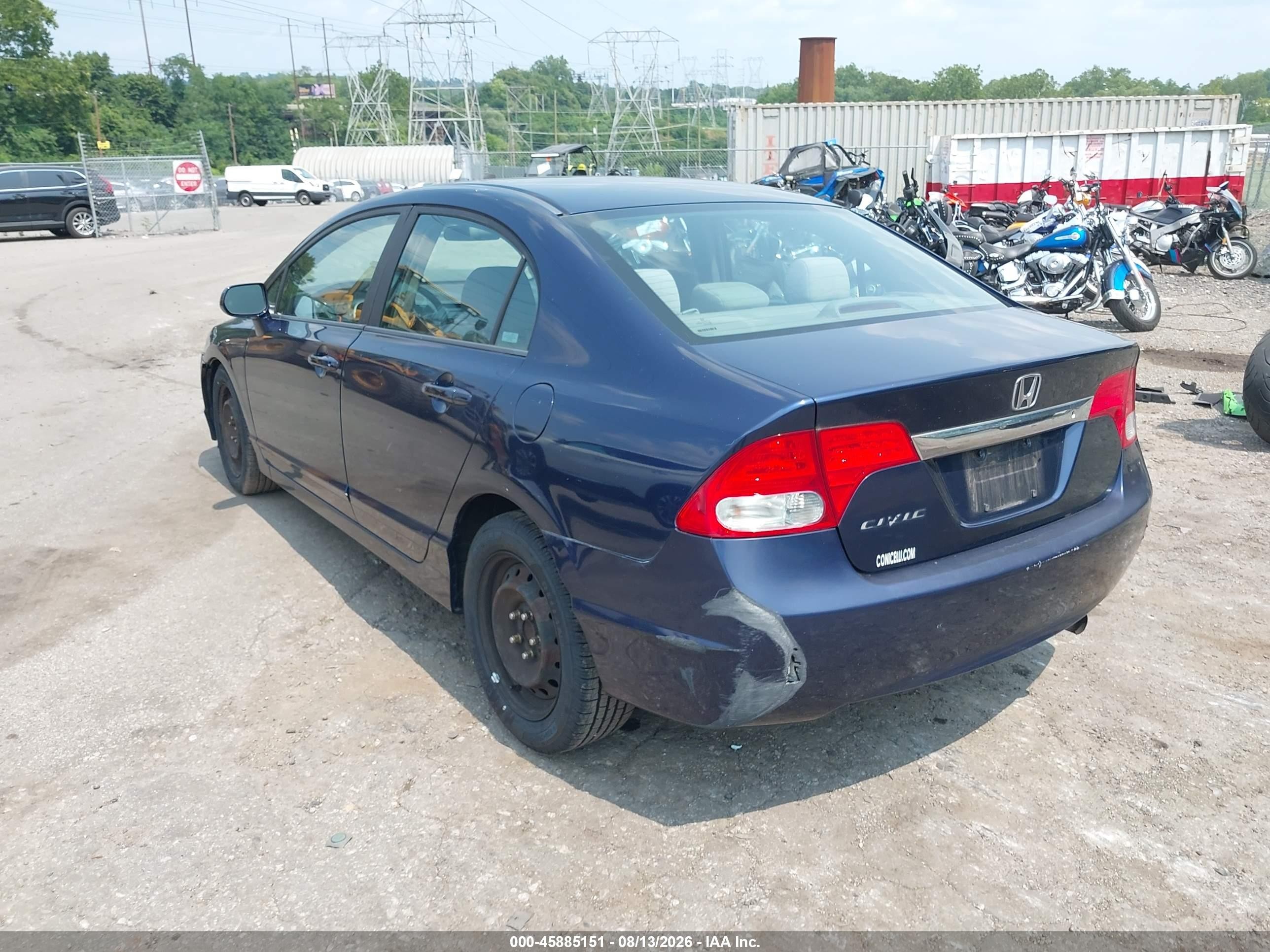 2009 Honda Civic Lx Синий vin: 1HGFA165X9L024299