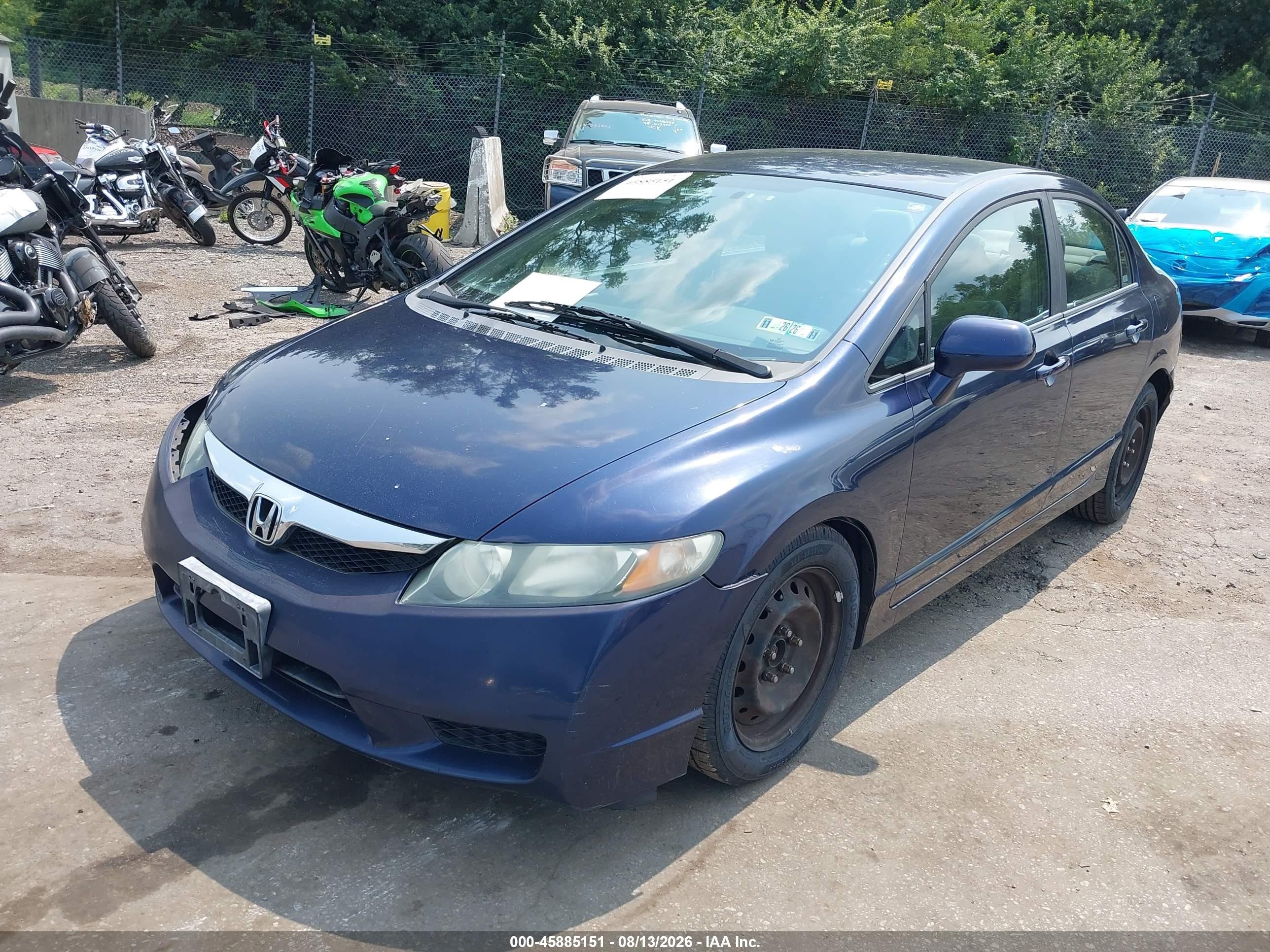 2009 Honda Civic Lx Синий vin: 1HGFA165X9L024299