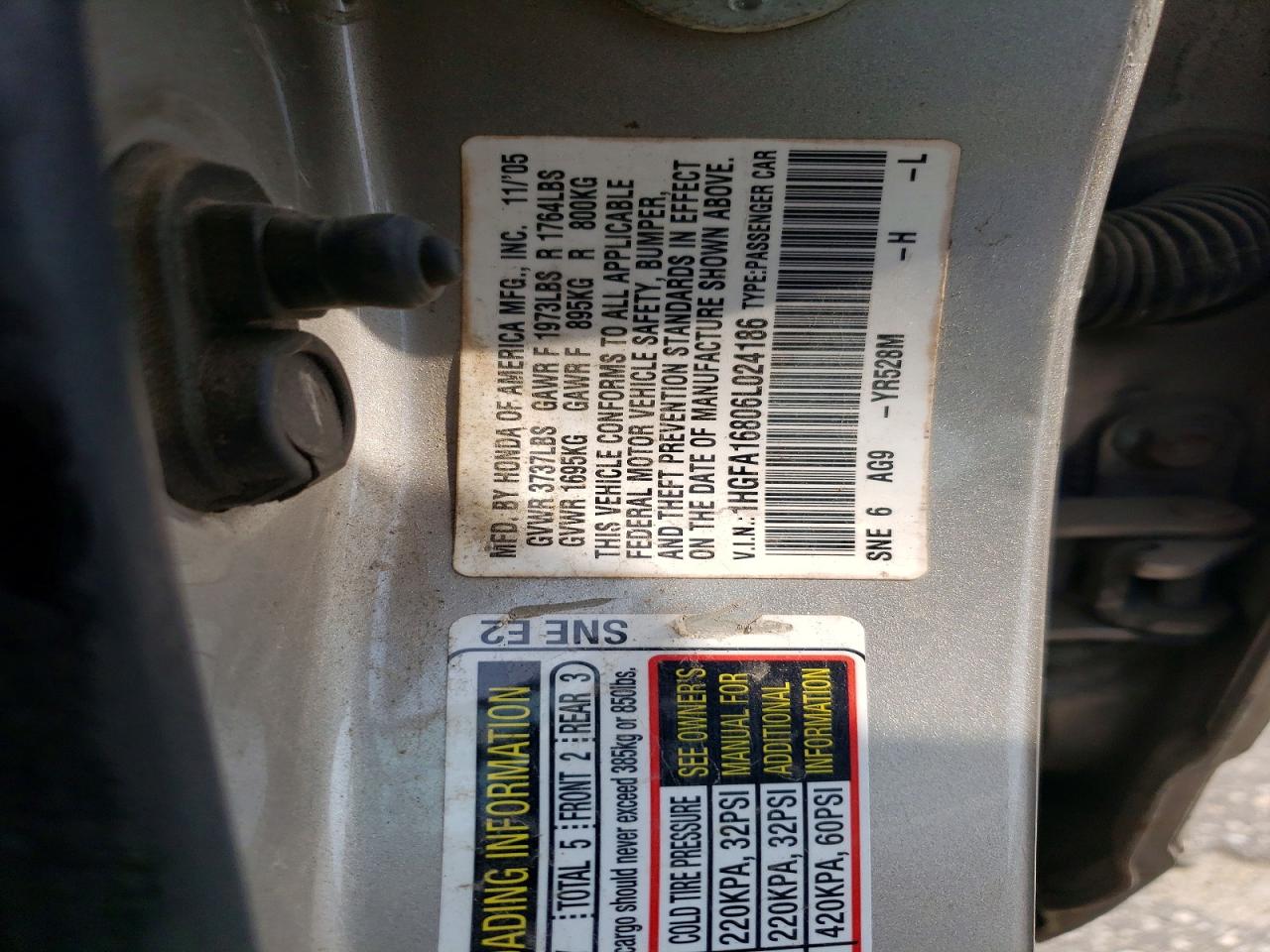 2006 Honda Civic Ex Золотой vin: 1HGFA16806L024186