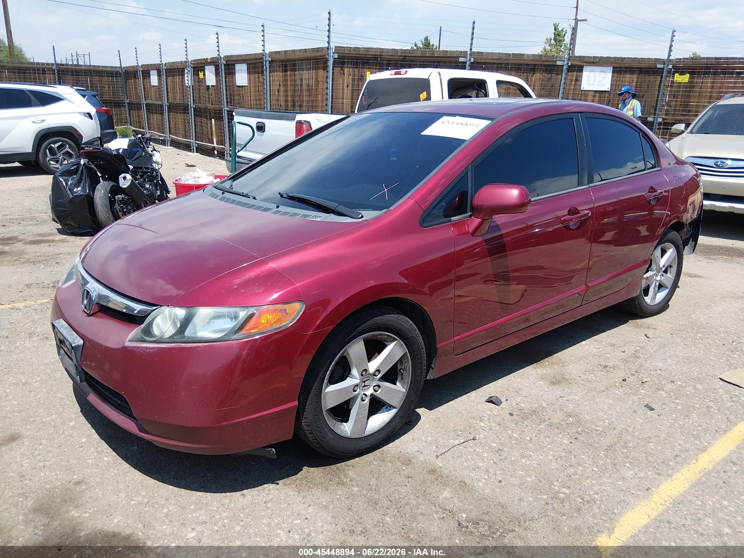 2007 Honda Civic Ex Бордовый vin: 1HGFA16807L017515