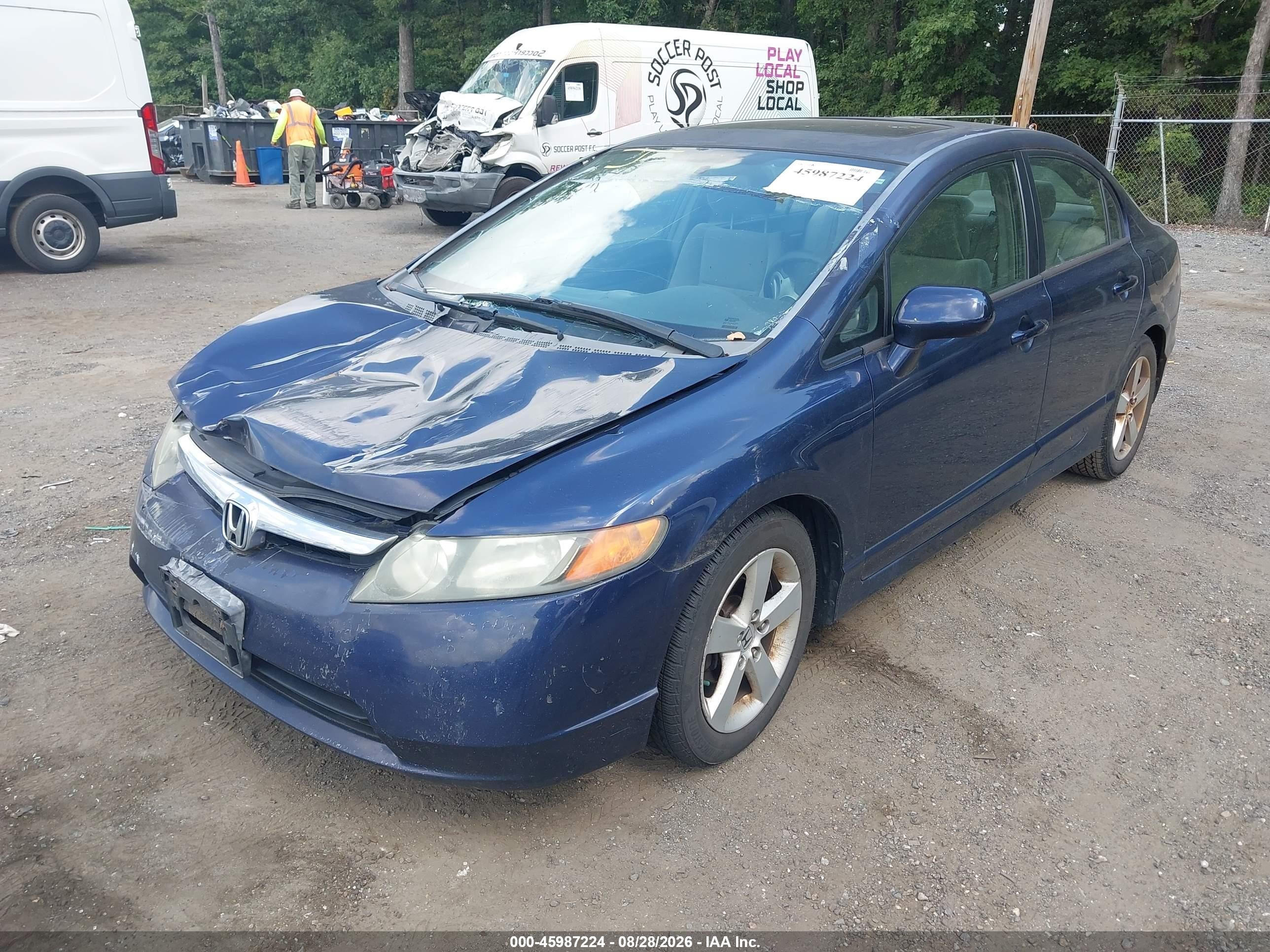 2007 Honda Civic Ex Blue vin: 1HGFA16807L091422