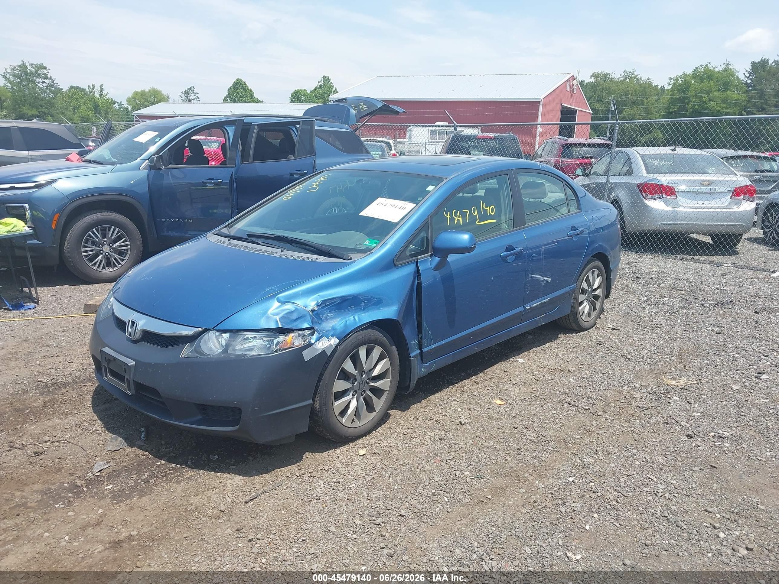 2009 Honda Civic Ex Blue vin: 1HGFA16809L012267