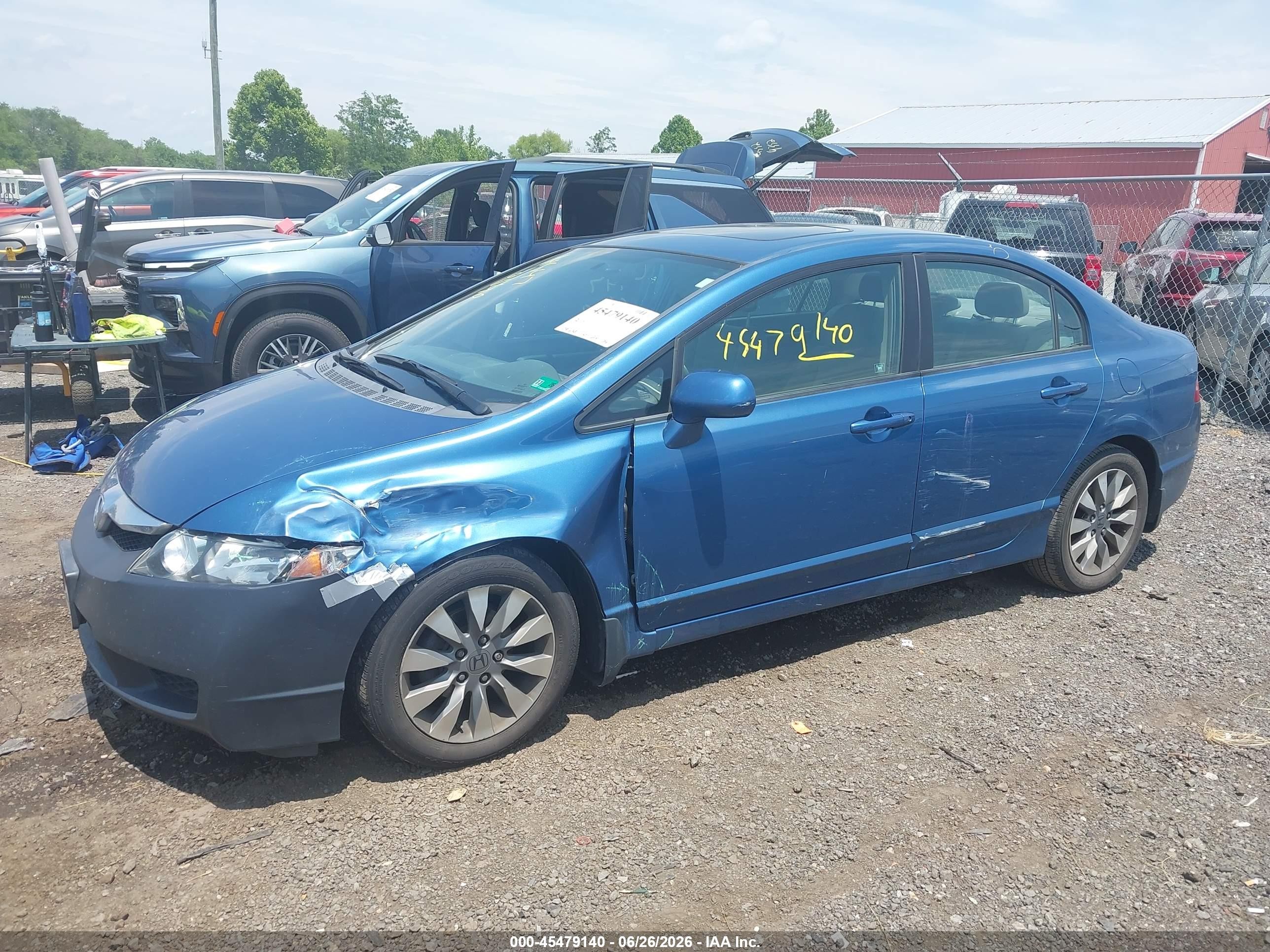 2009 Honda Civic Ex Blue vin: 1HGFA16809L012267
