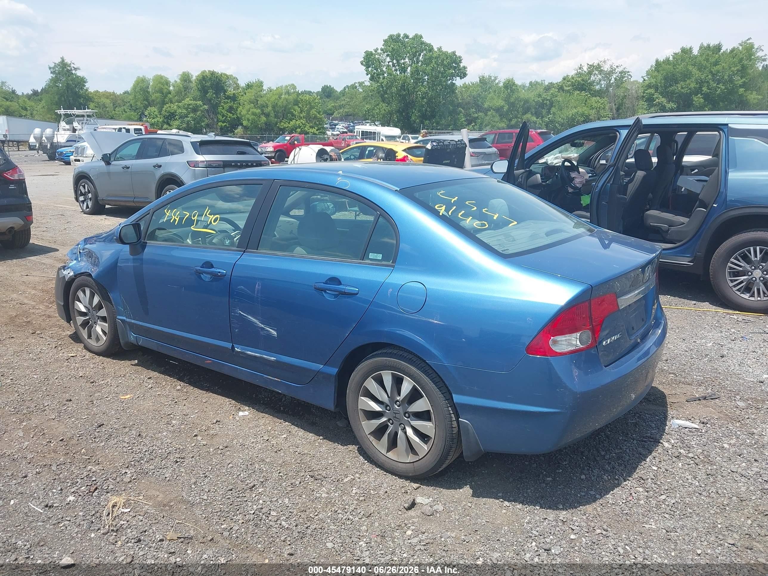 2009 Honda Civic Ex Blue vin: 1HGFA16809L012267