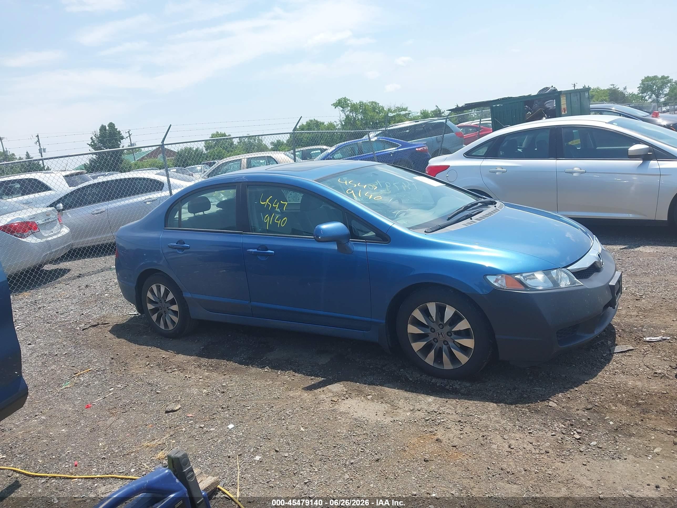 2009 Honda Civic Ex Blue vin: 1HGFA16809L012267