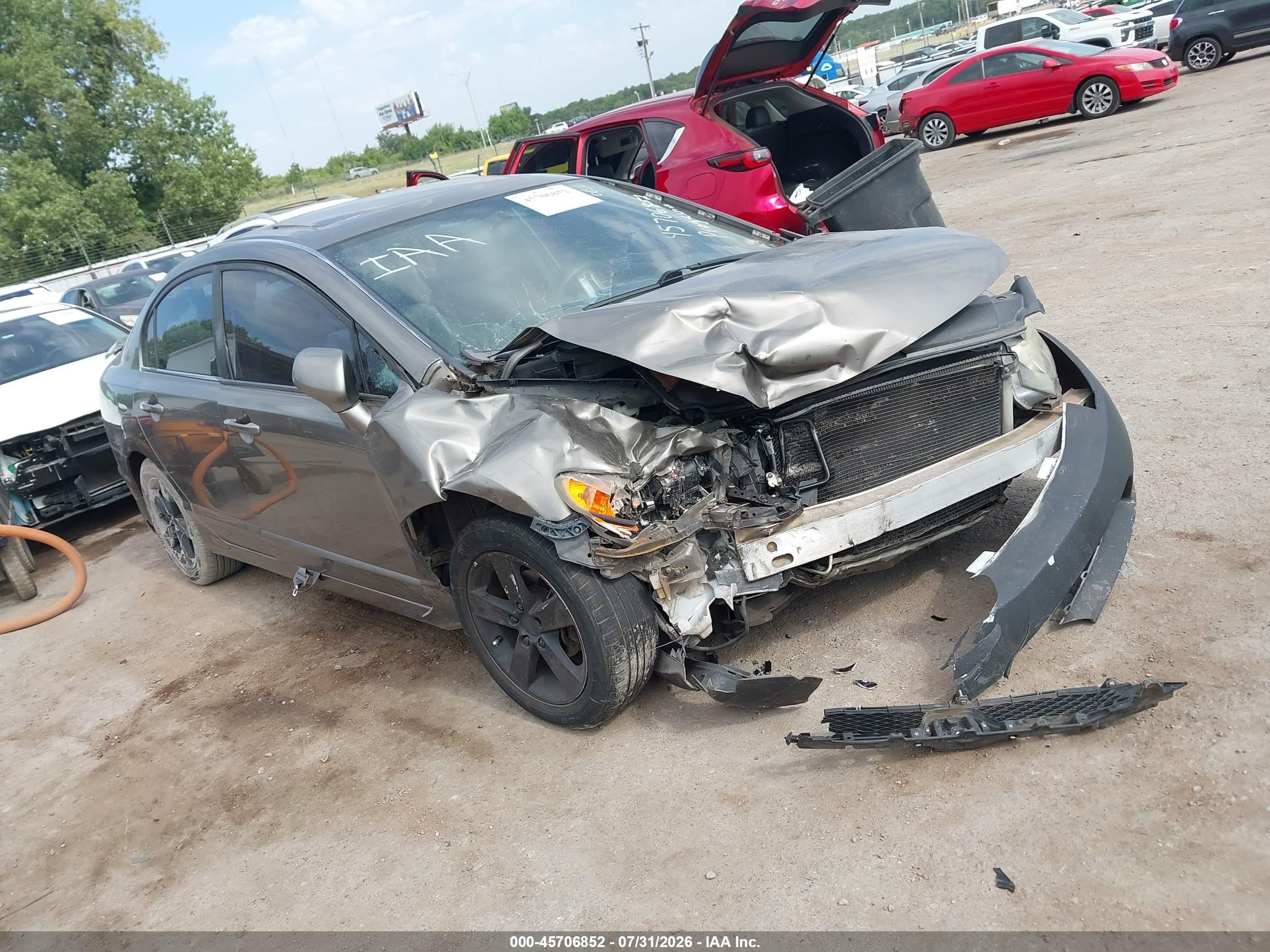 2007 Honda Civic Ex Gray vin: 1HGFA16817L000058