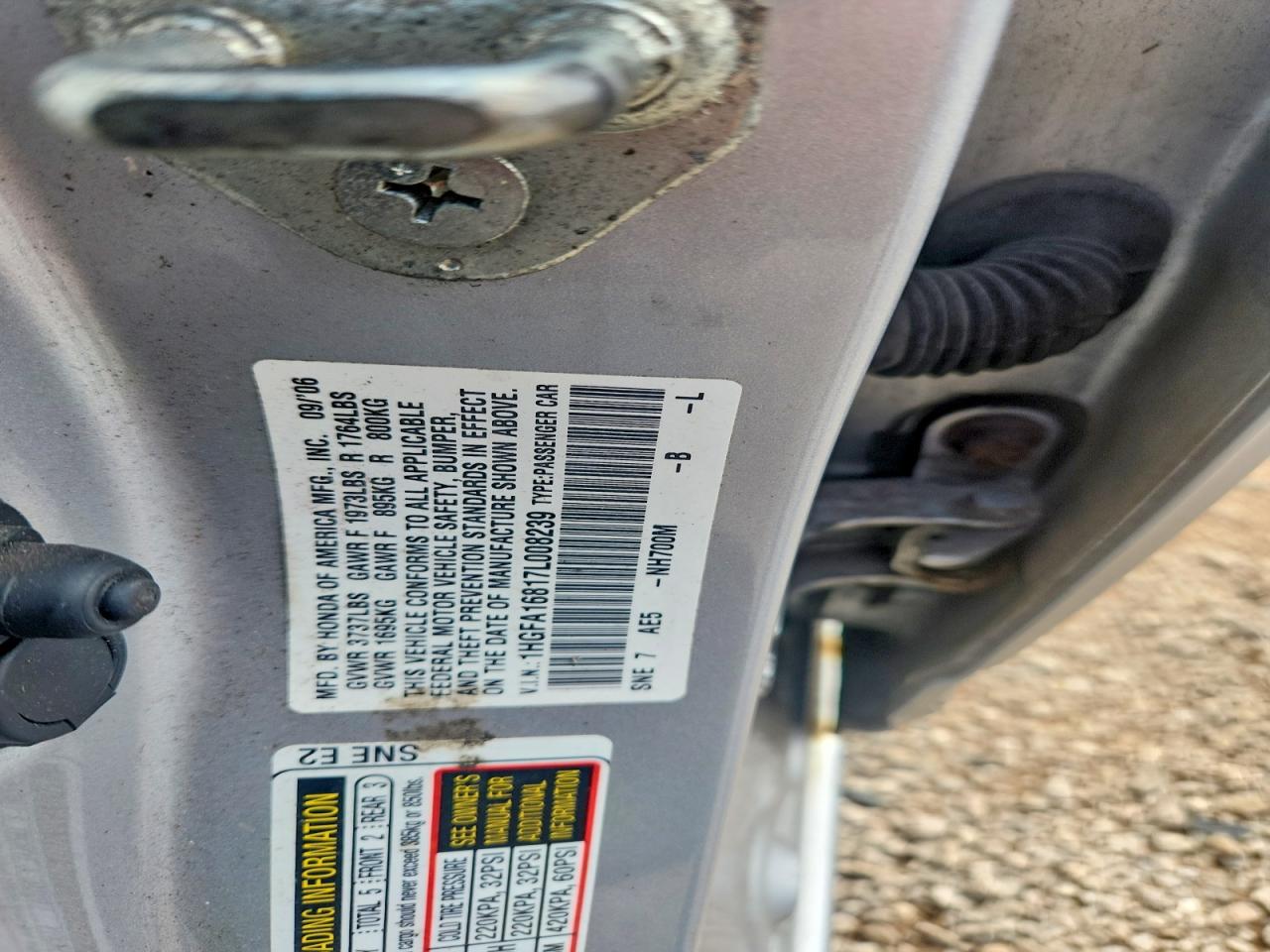 2007 Honda Civic Ex Silver vin: 1HGFA16817L008239