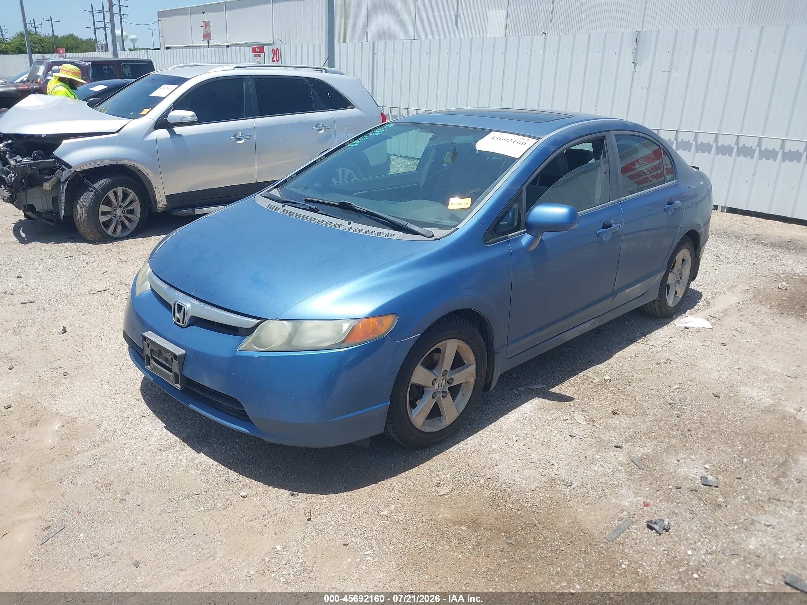 2008 Honda Civic Ex Blue vin: 1HGFA16818L002992