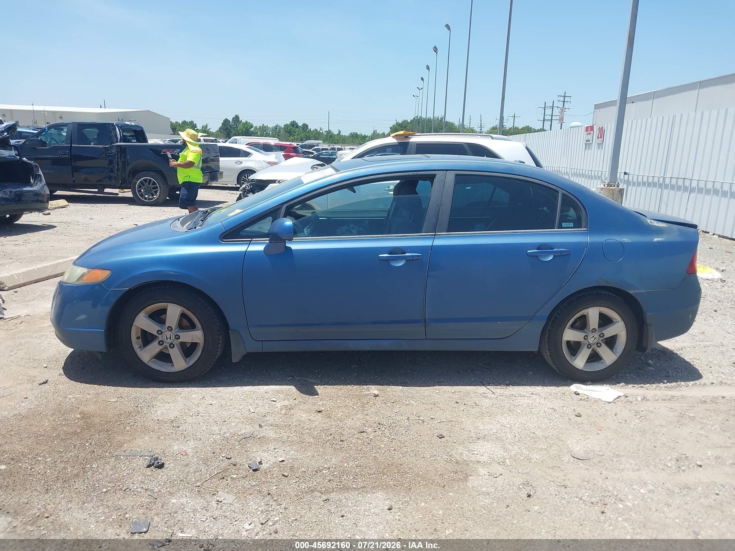 2008 Honda Civic Ex Blue vin: 1HGFA16818L002992
