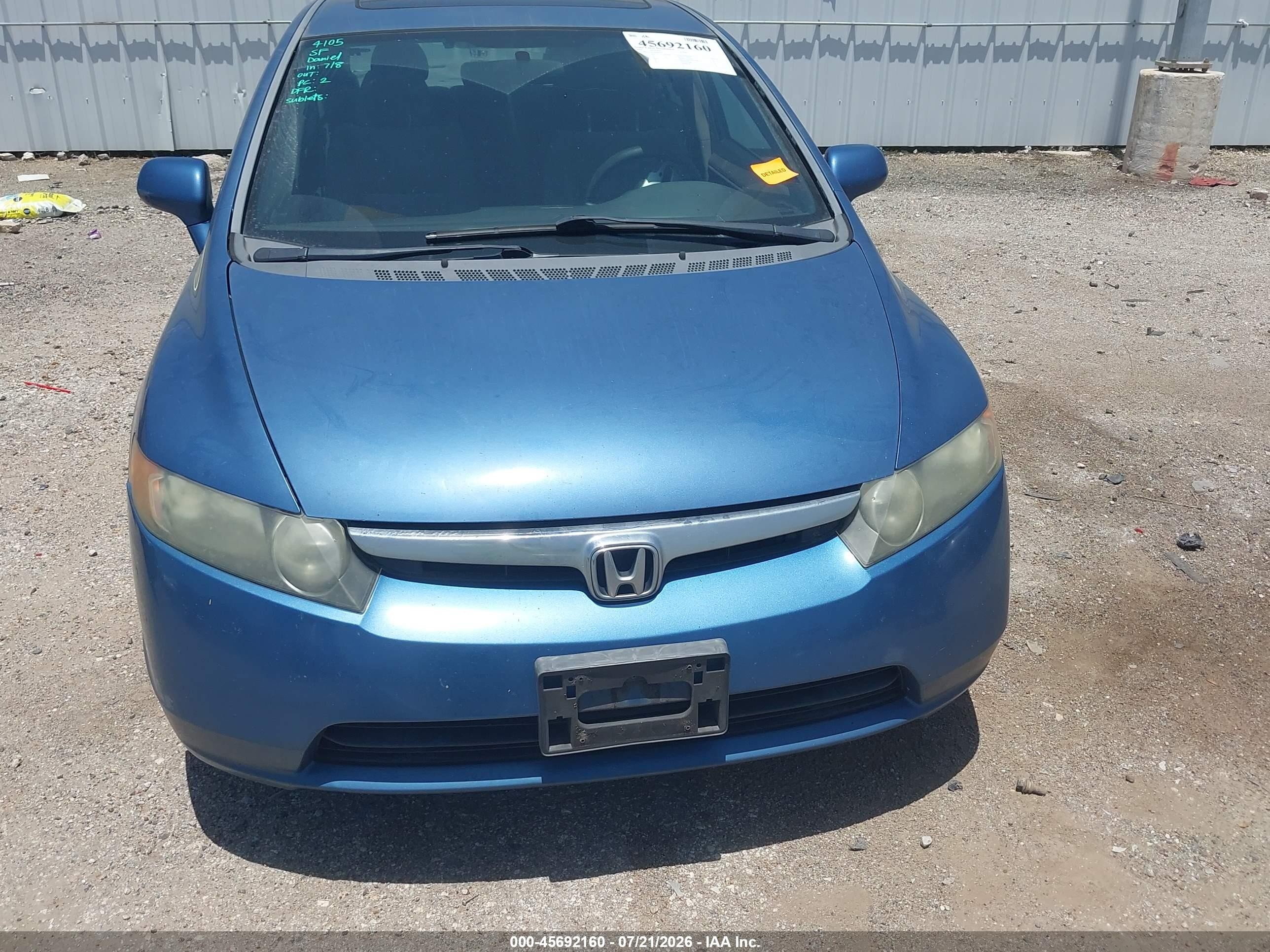 2008 Honda Civic Ex Blue vin: 1HGFA16818L002992