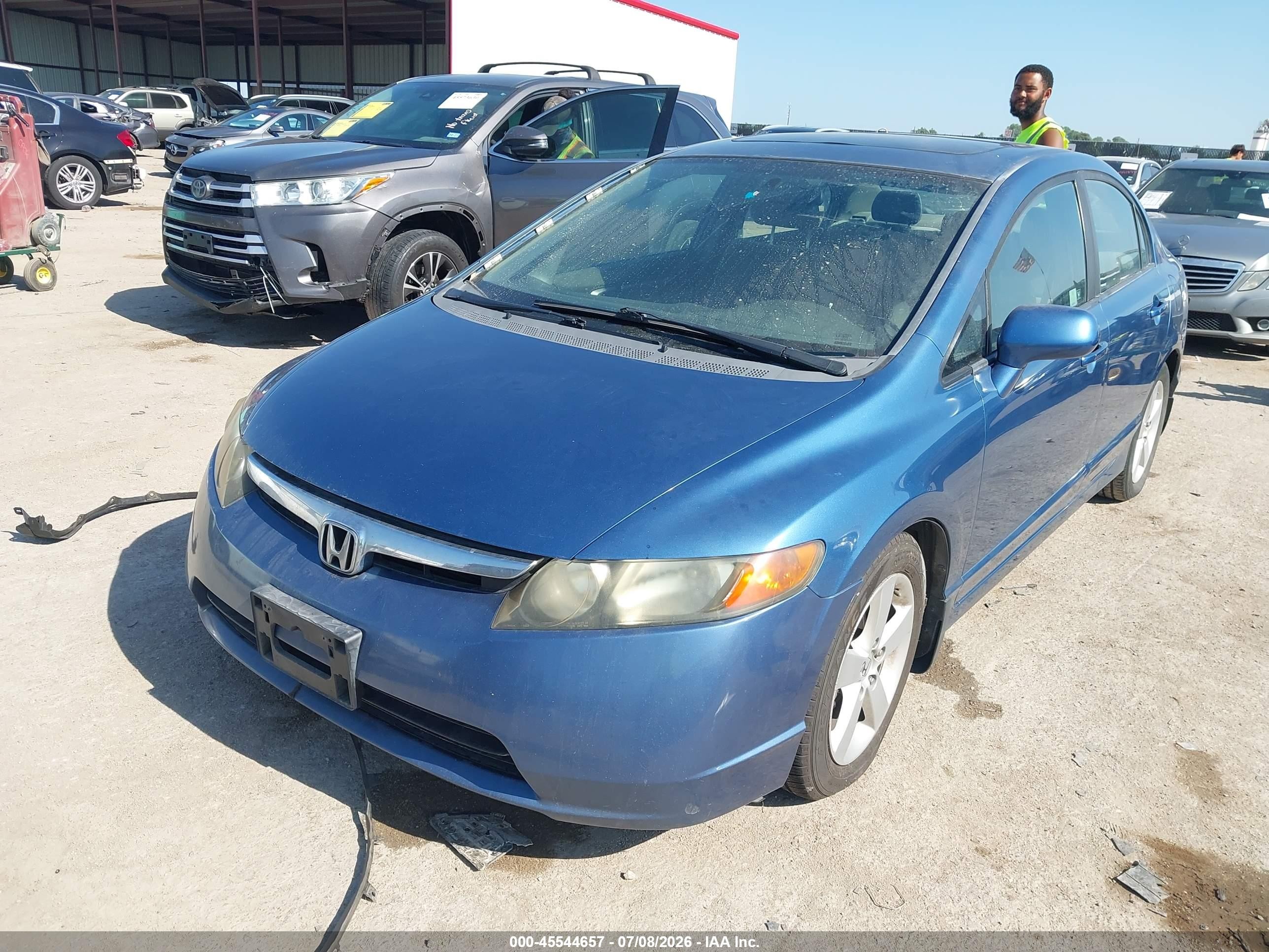 2008 Honda Civic Ex Blue vin: 1HGFA16818L037595
