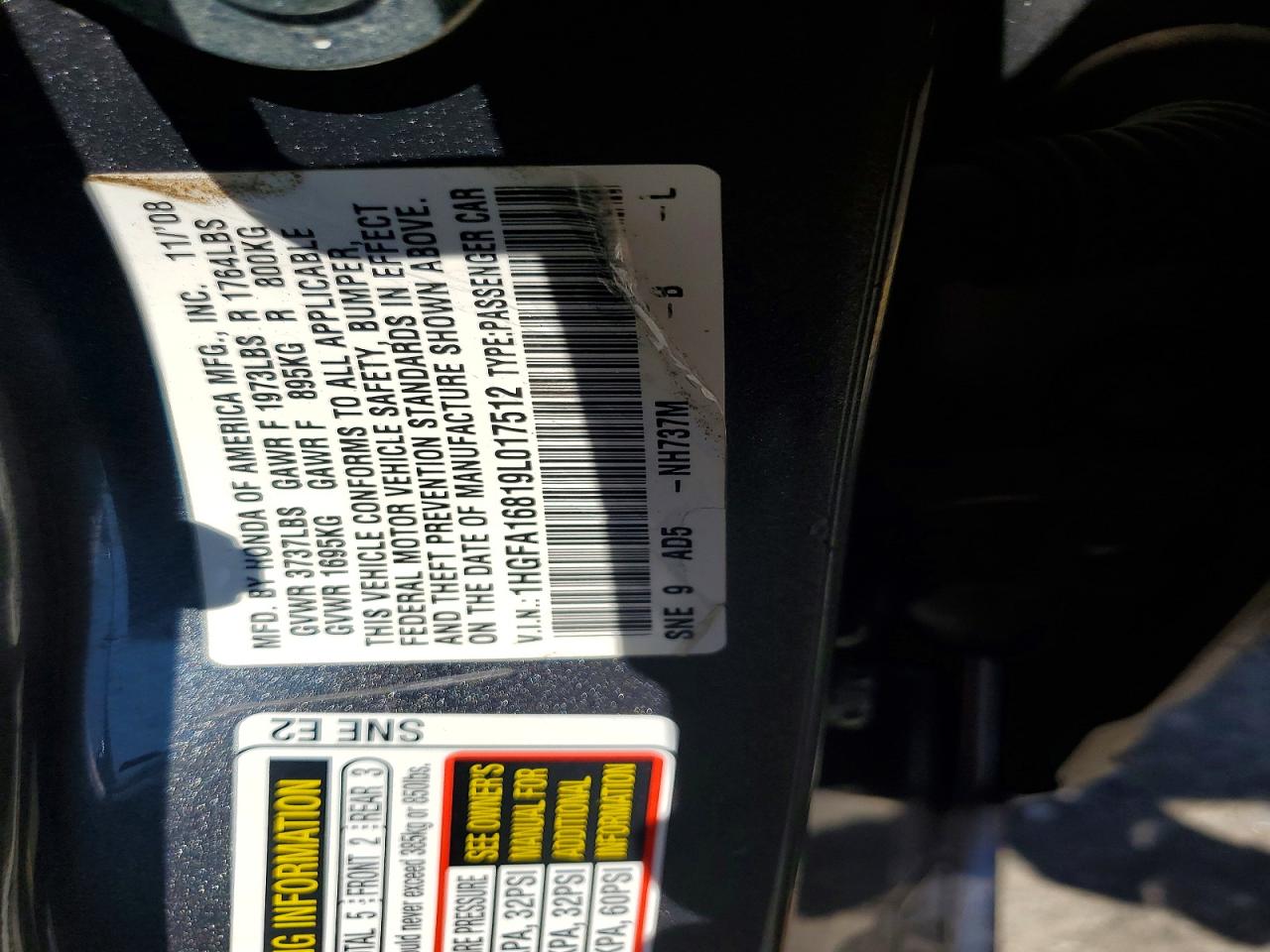 2009 Honda Civic Ex Gray vin: 1HGFA16819L017512