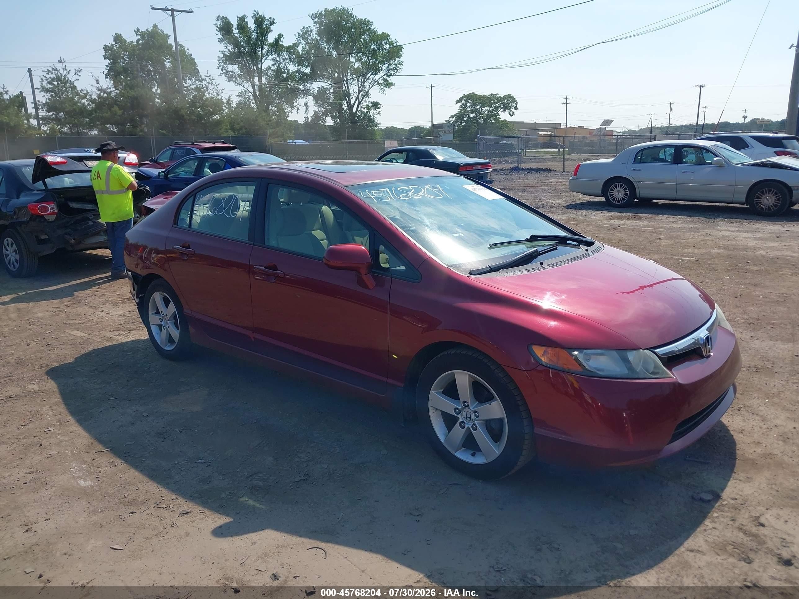 2006 Honda Civic Ex Red vin: 1HGFA16826L074202