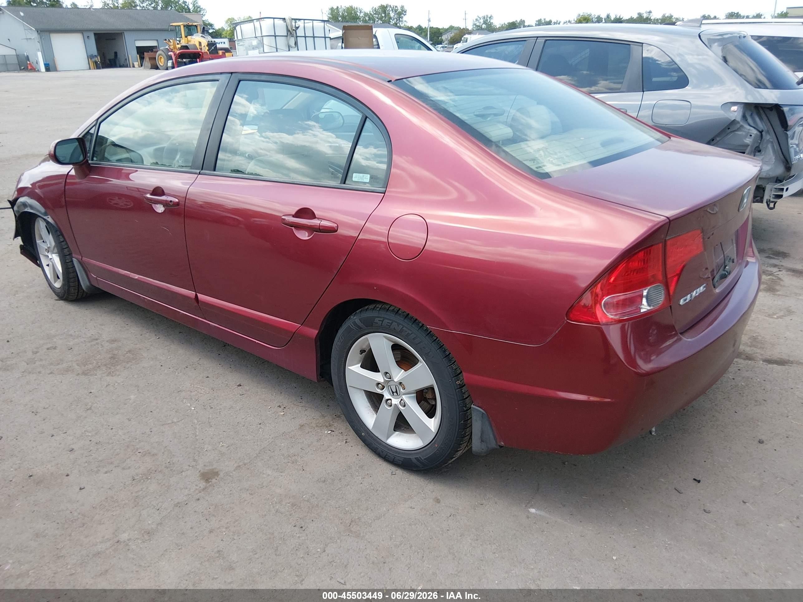 2007 Honda Civic Ex Burgundy vin: 1HGFA16827L006287