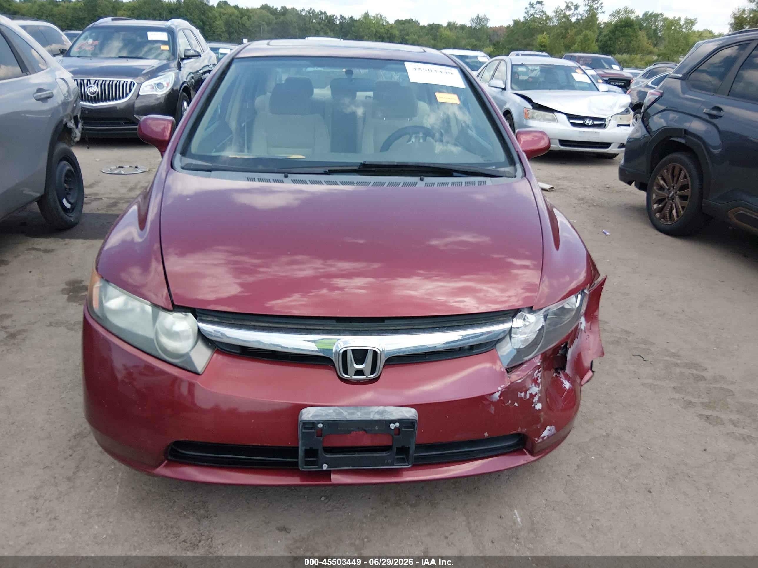 2007 Honda Civic Ex Burgundy vin: 1HGFA16827L006287