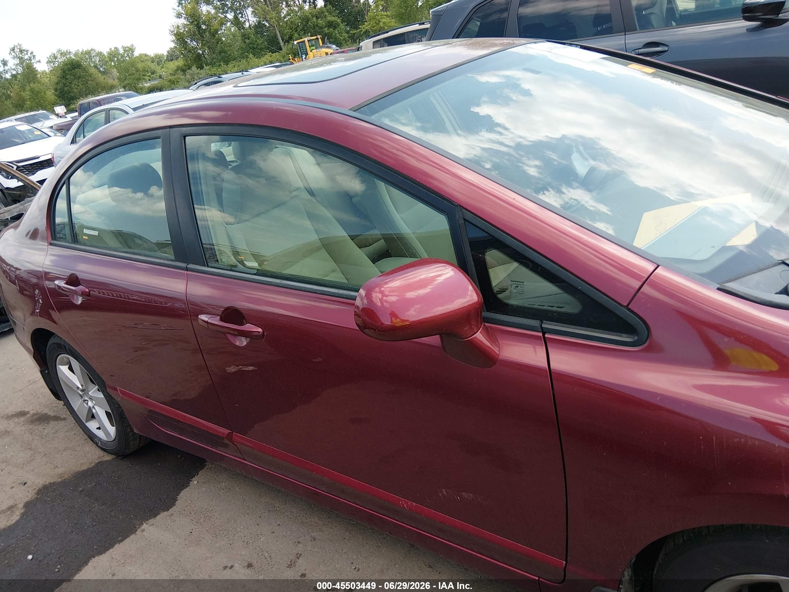 2007 Honda Civic Ex Burgundy vin: 1HGFA16827L006287