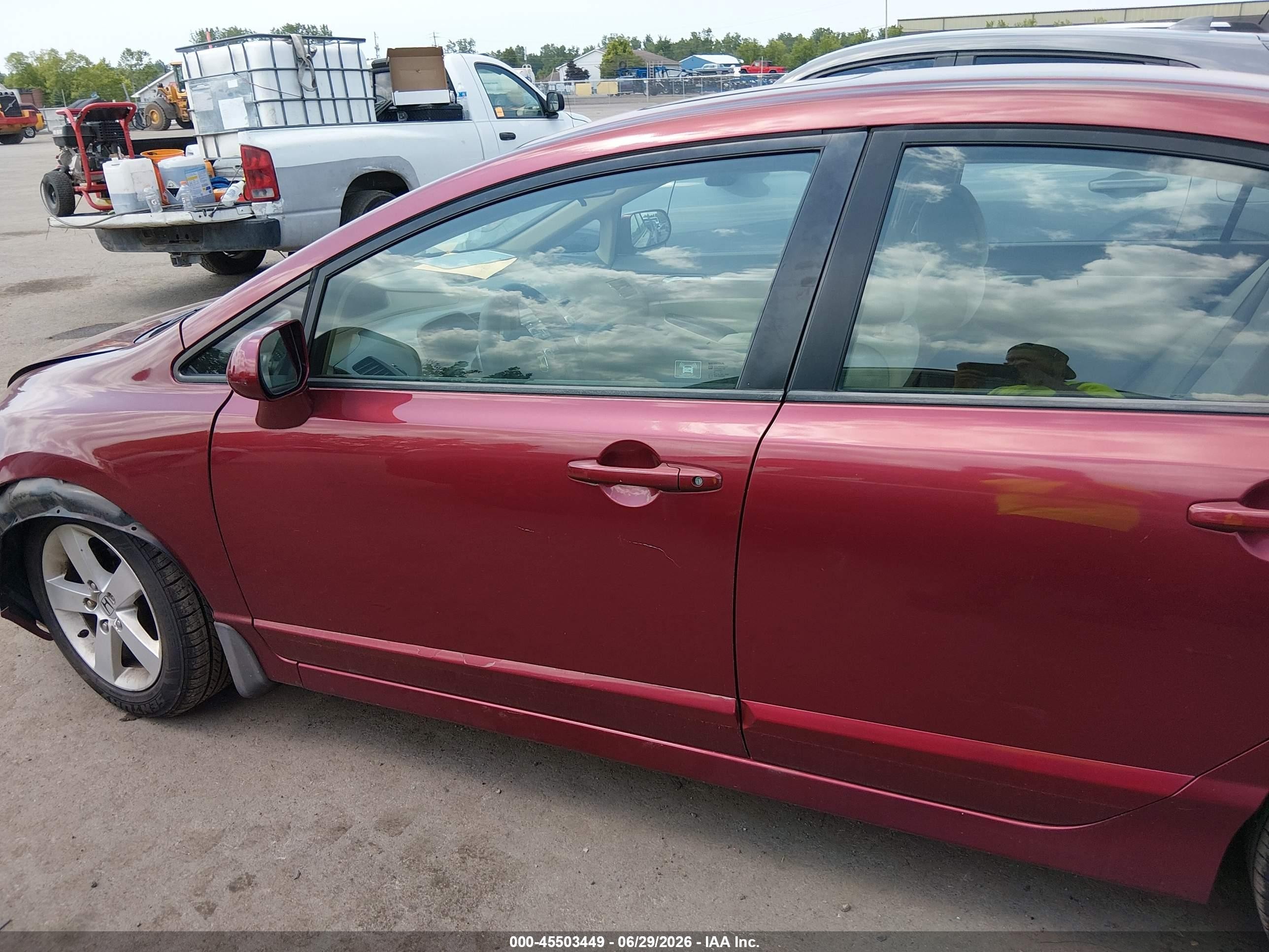 2007 Honda Civic Ex Burgundy vin: 1HGFA16827L006287