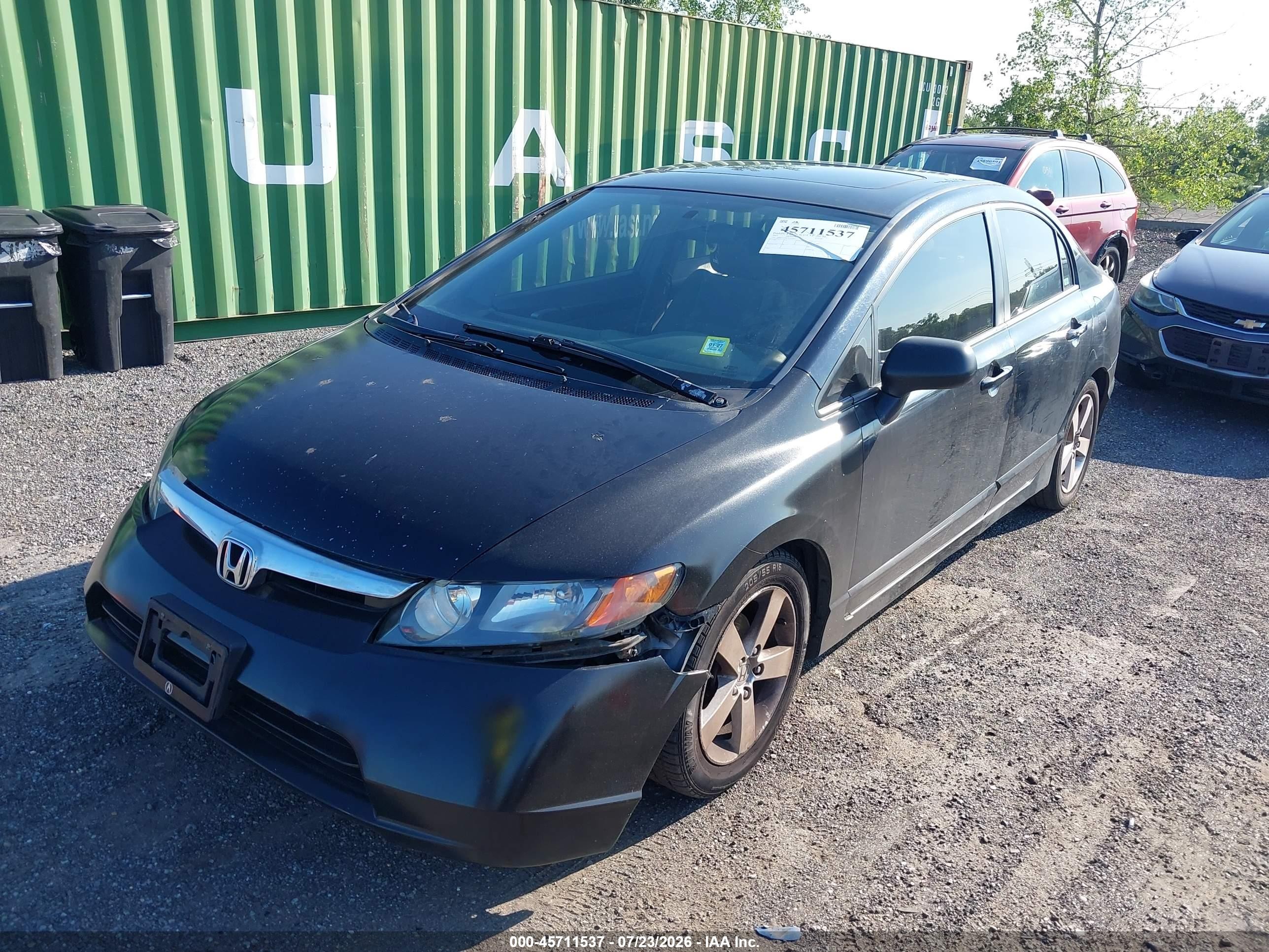 2007 Honda Civic Ex Черный vin: 1HGFA16827L033411