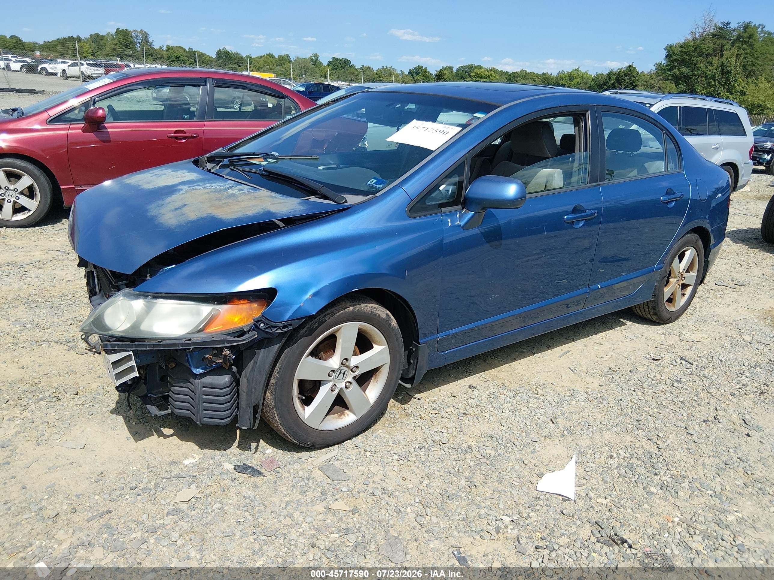 2007 Honda Civic Ex Blue vin: 1HGFA16827L083810