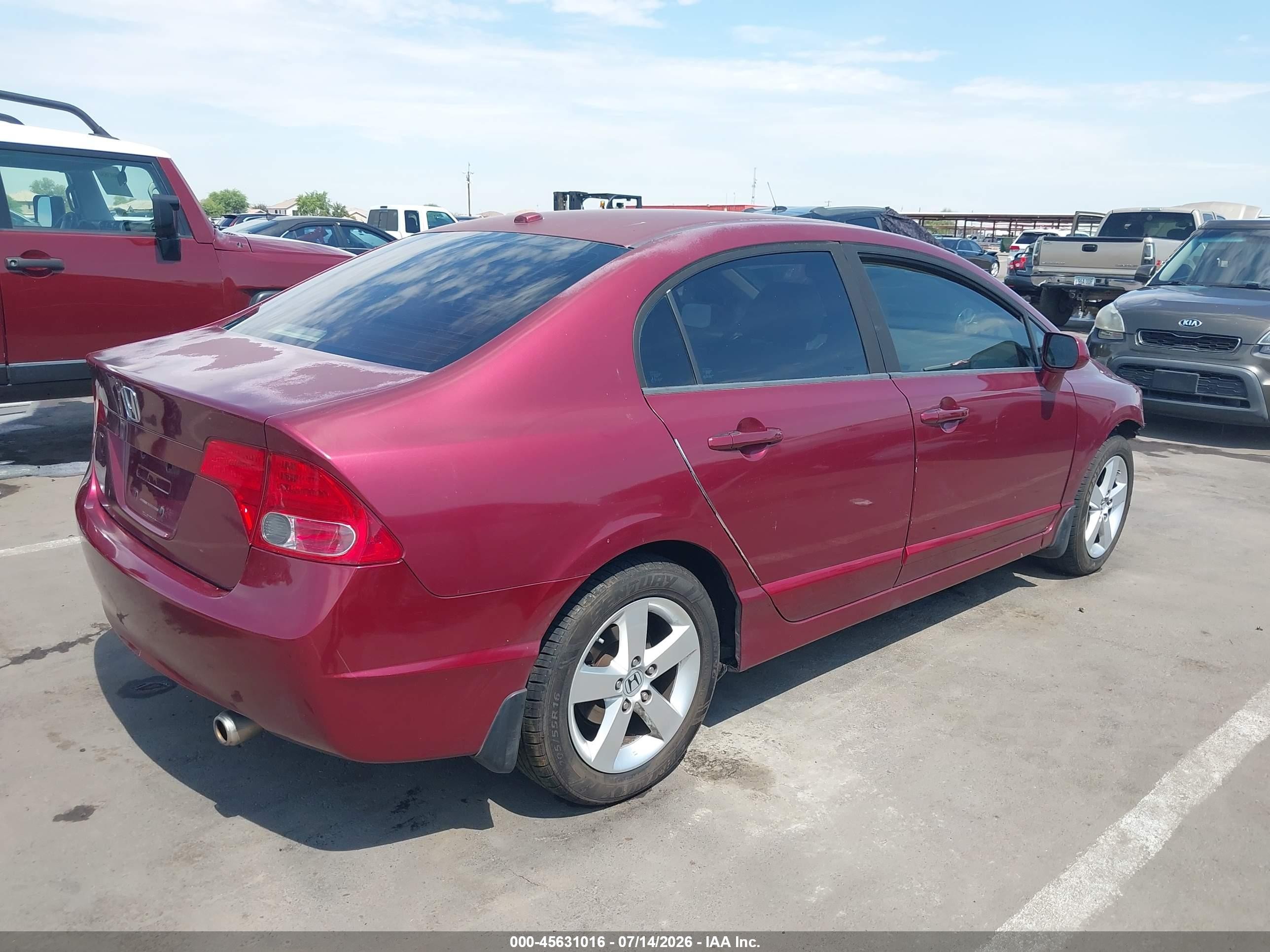 2008 Honda Civic Ex Red vin: 1HGFA16828L005870