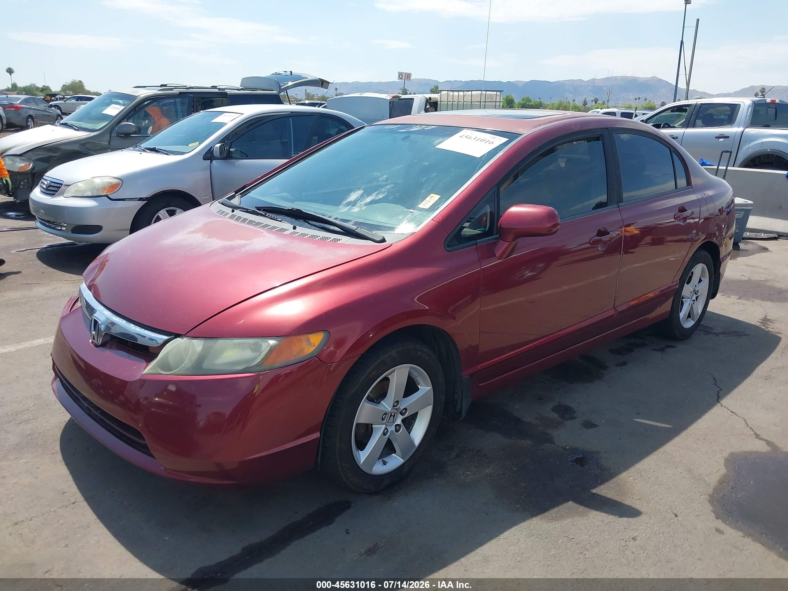 2008 Honda Civic Ex Red vin: 1HGFA16828L005870