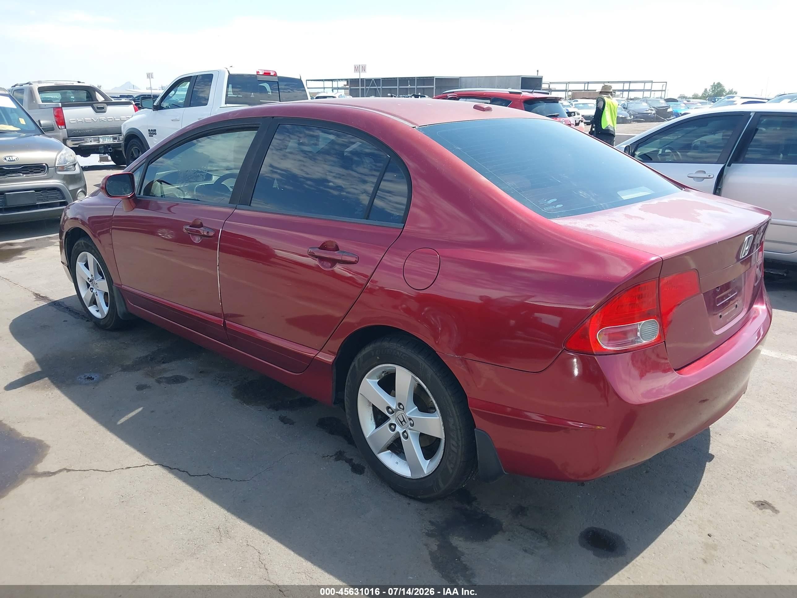 2008 Honda Civic Ex Red vin: 1HGFA16828L005870