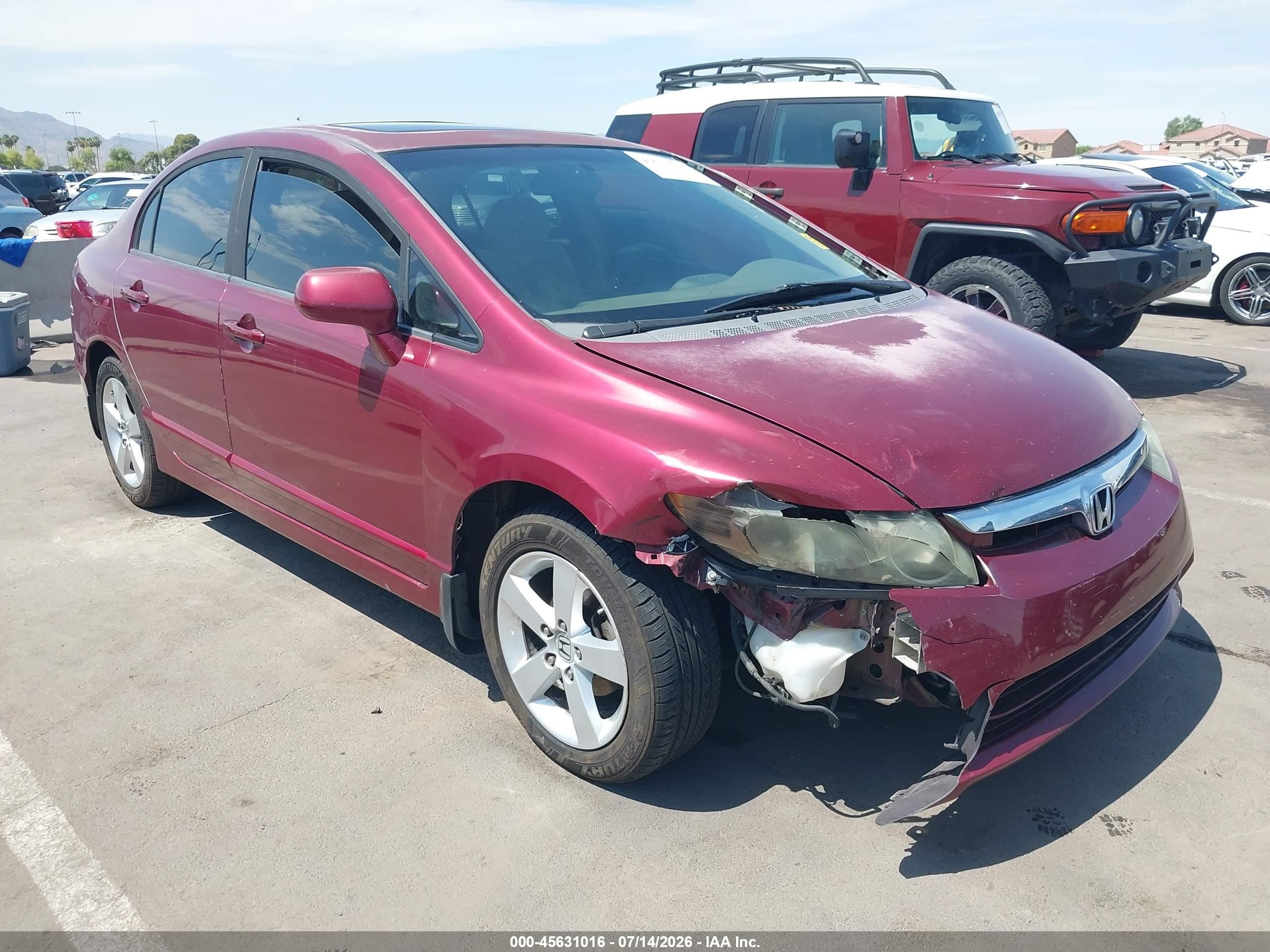 2008 Honda Civic Ex Red vin: 1HGFA16828L005870