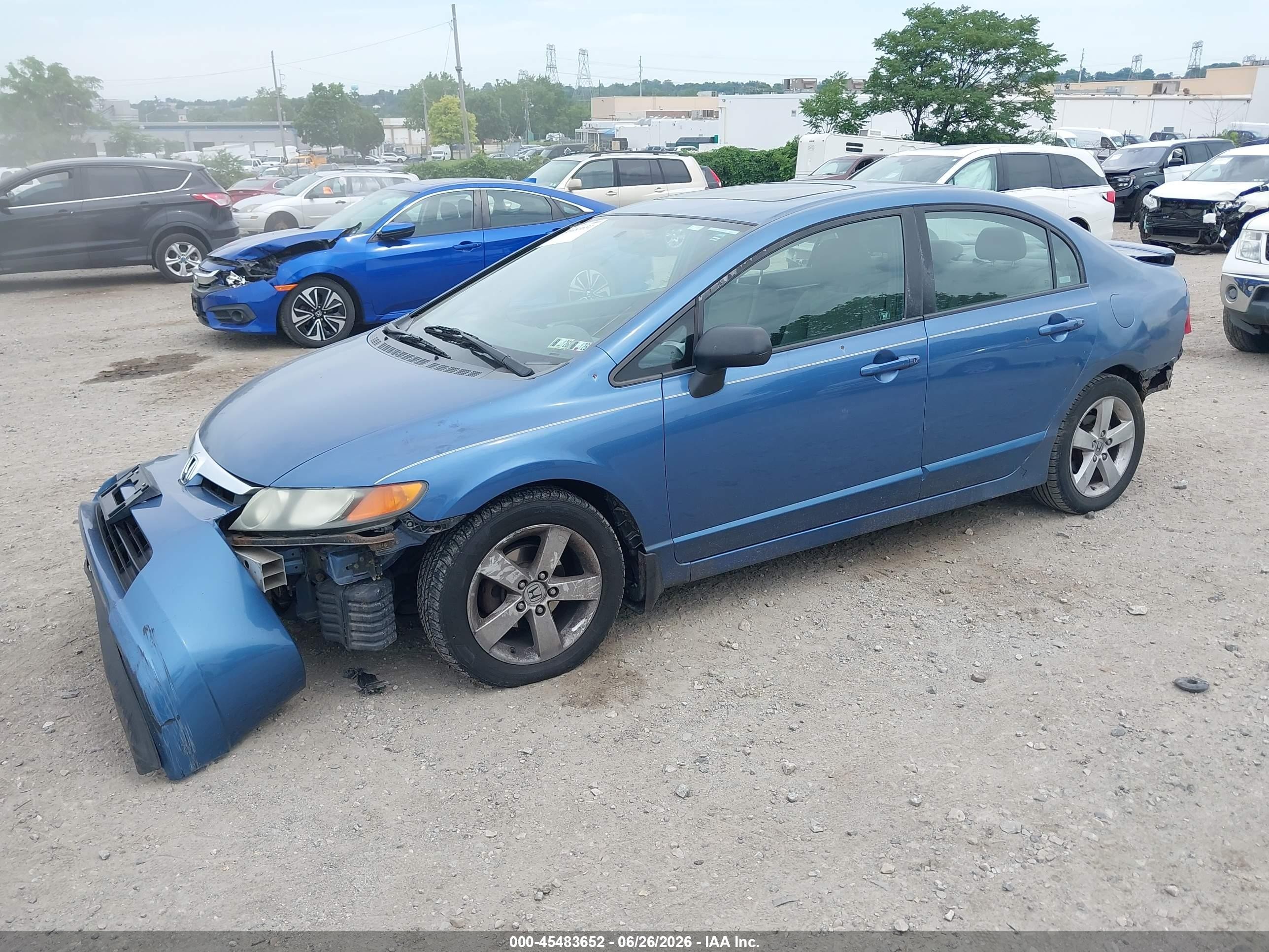 2008 Honda Civic Ex Blue vin: 1HGFA16828L093240