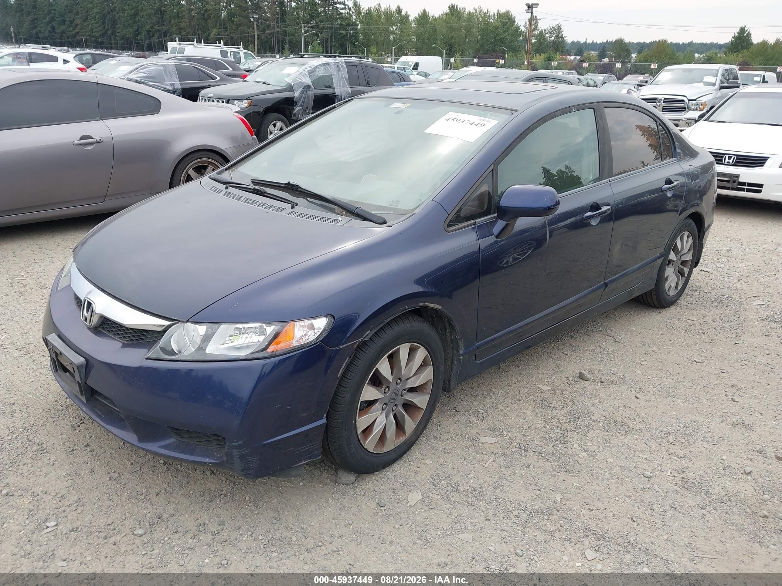 2009 Honda Civic Ex Blue vin: 1HGFA16829L008897