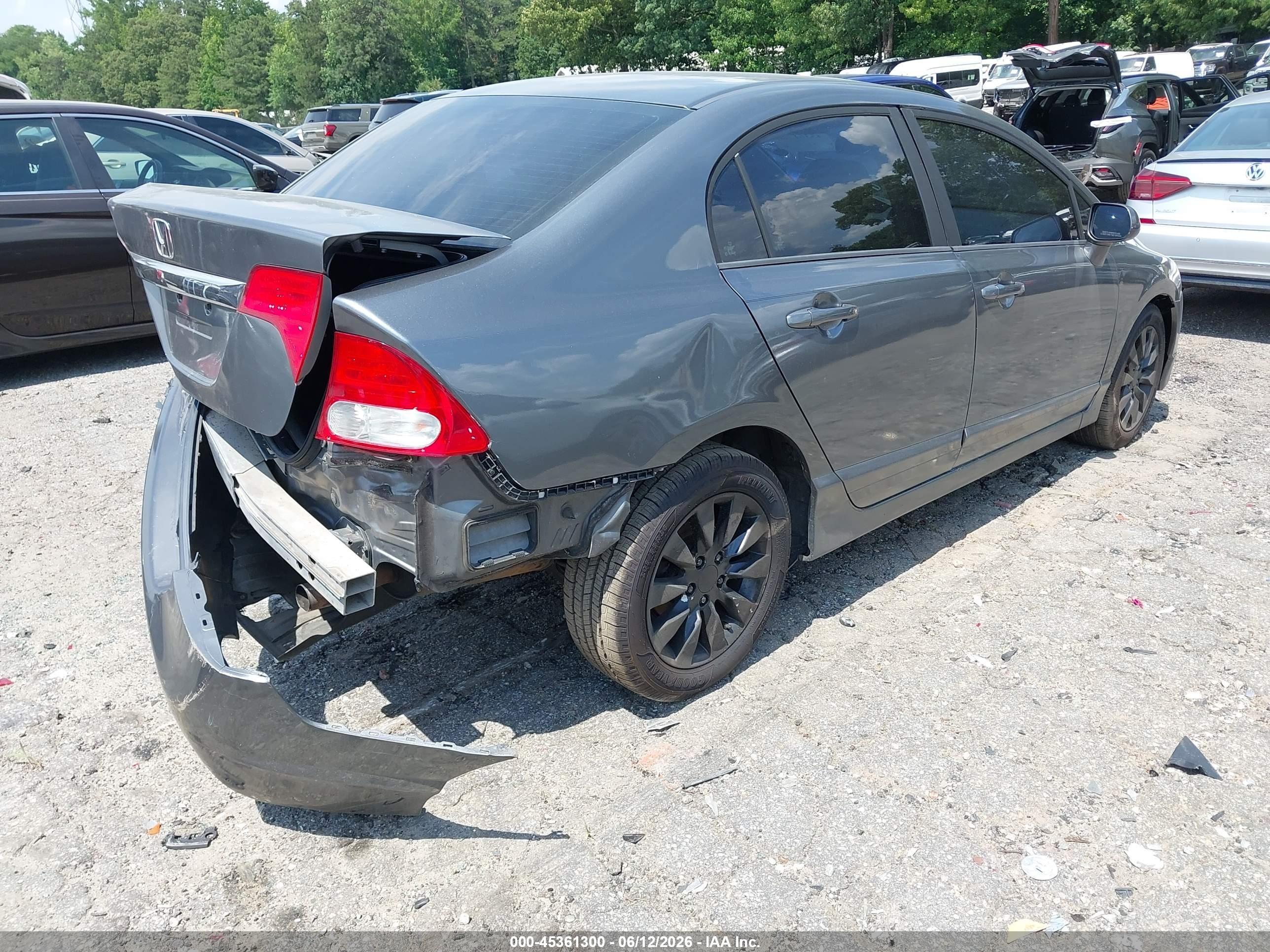 2009 Honda Civic Ex Gray vin: 1HGFA16829L022475