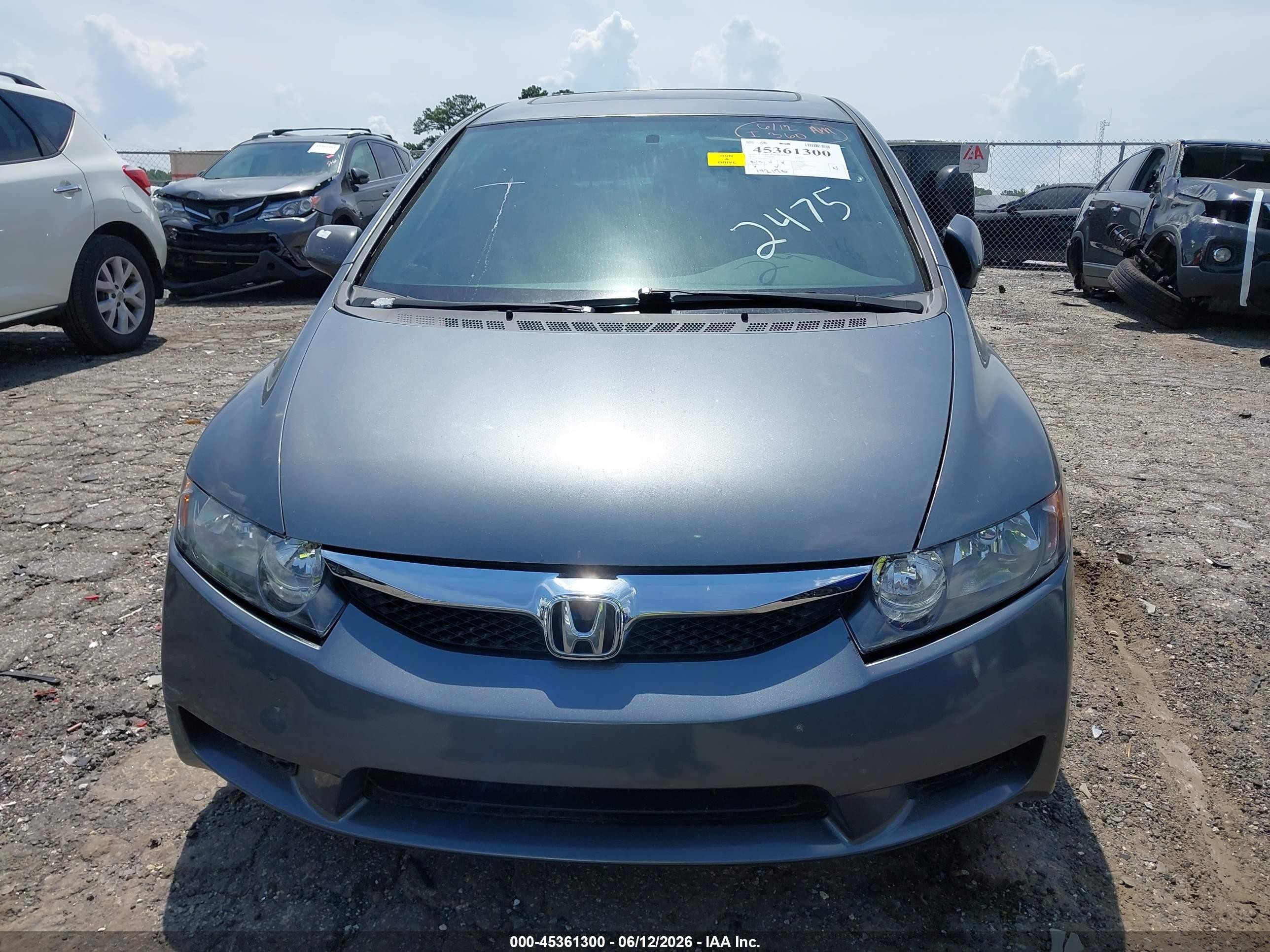 2009 Honda Civic Ex Gray vin: 1HGFA16829L022475