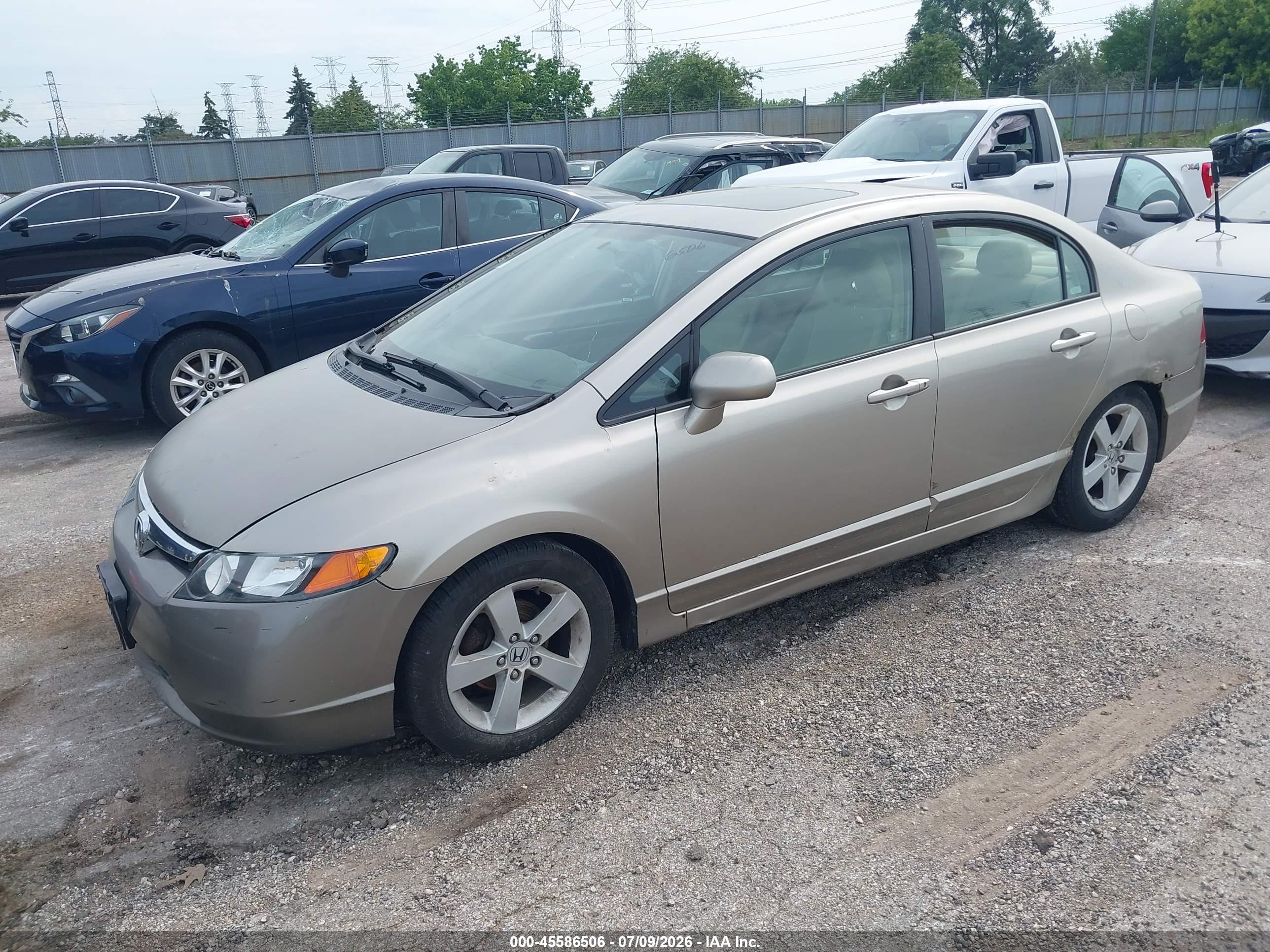 2006 Honda Civic Ex Желто-коричневый vin: 1HGFA16836L077951