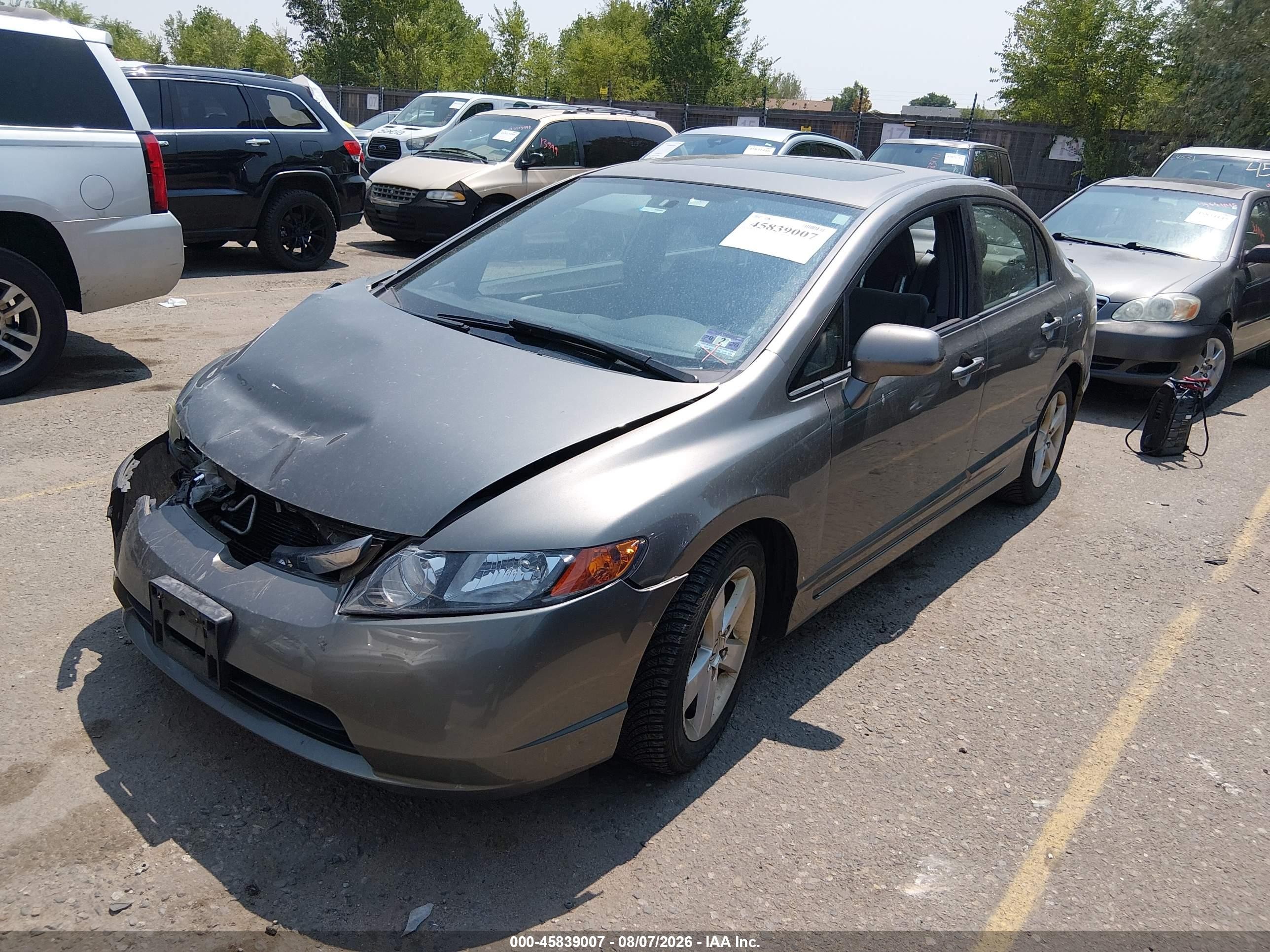 2007 Honda Civic Ex Gray vin: 1HGFA16837L052971