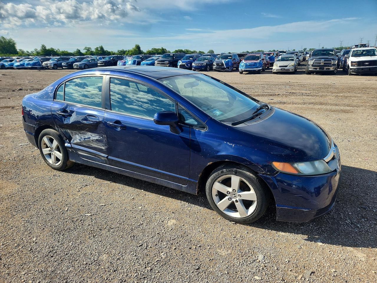 2007 Honda Civic Ex Синий vin: 1HGFA16837L074646