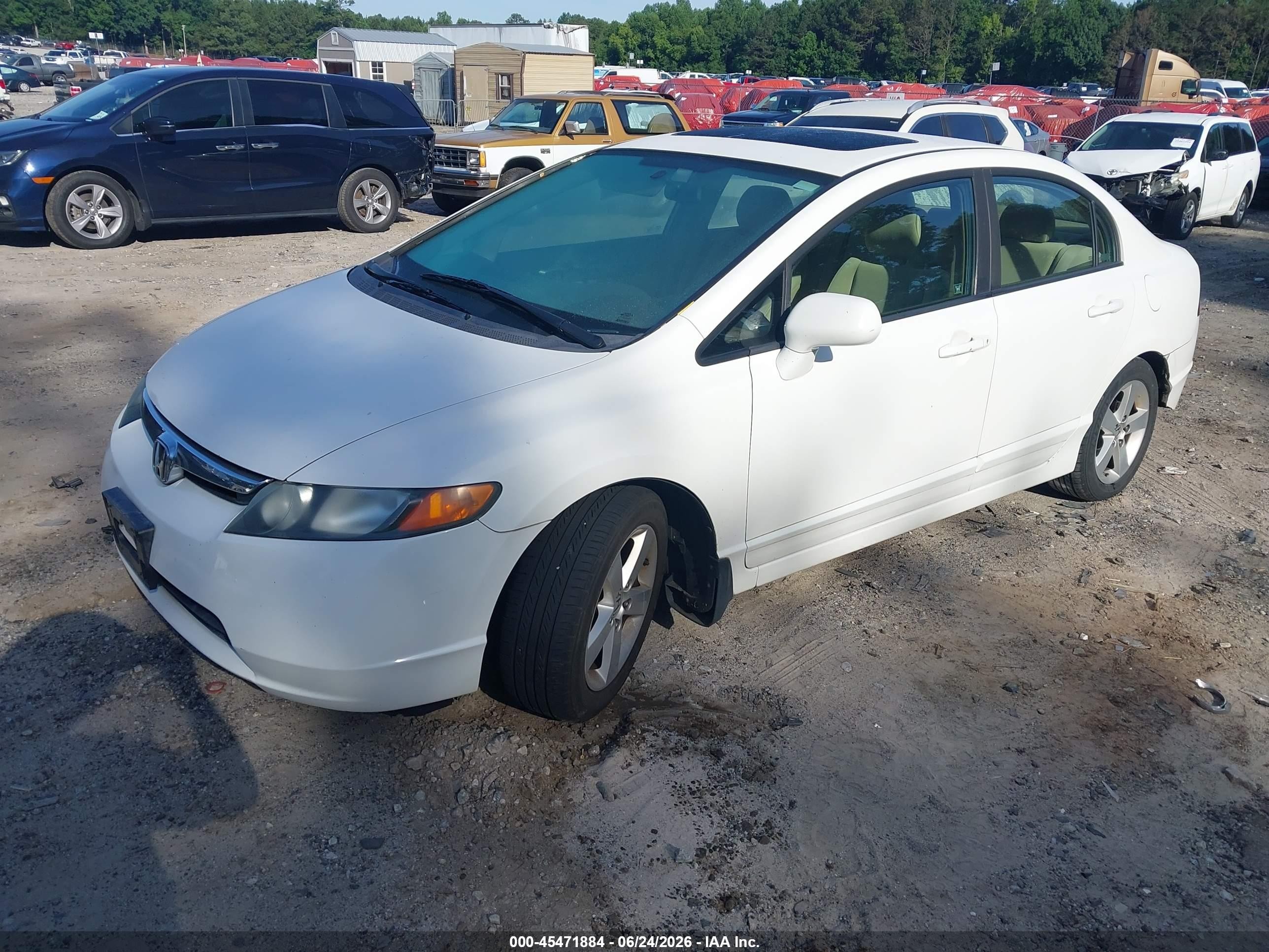 2008 Honda Civic Ex White vin: 1HGFA16838L006347