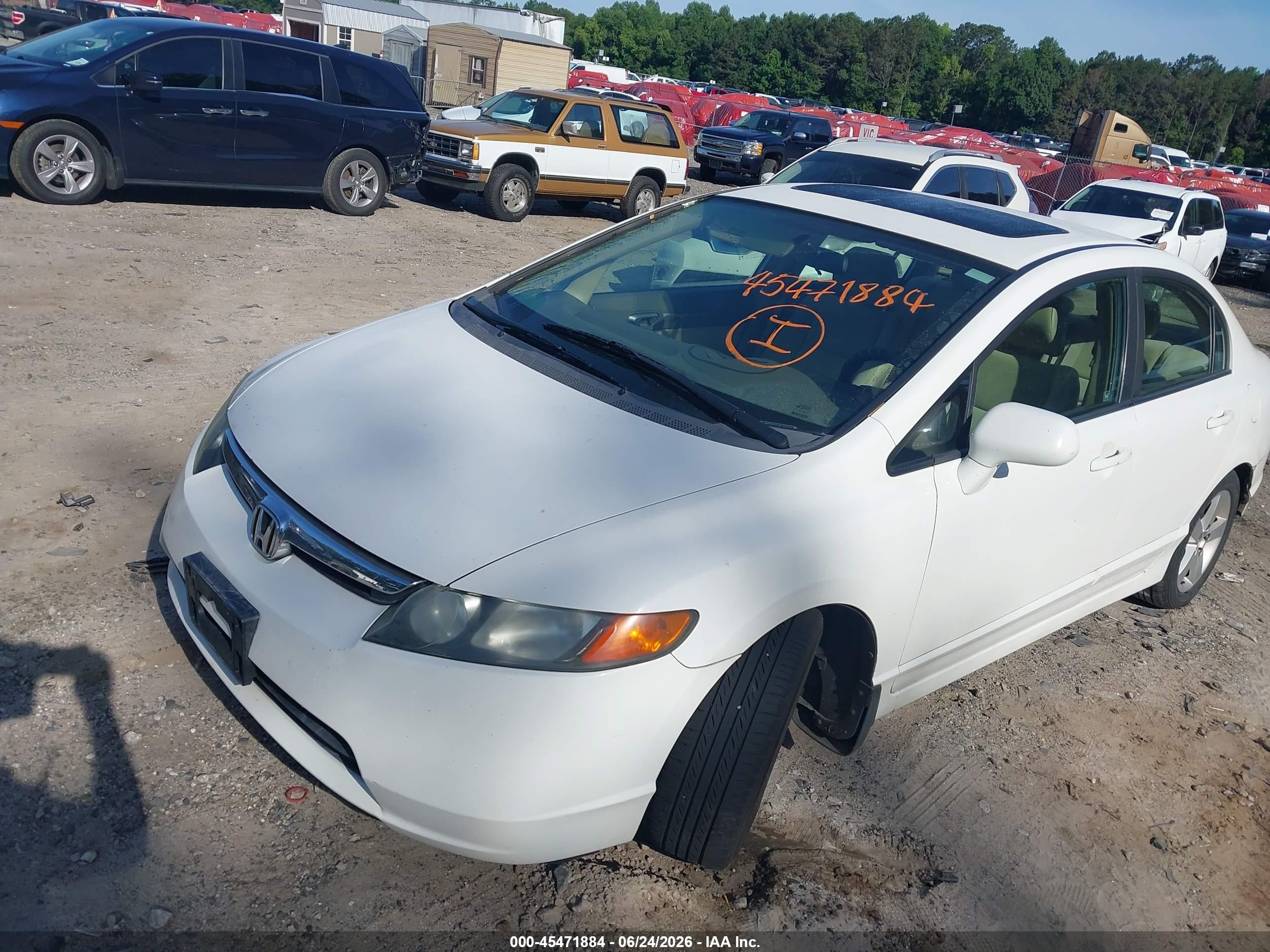 2008 Honda Civic Ex White vin: 1HGFA16838L006347