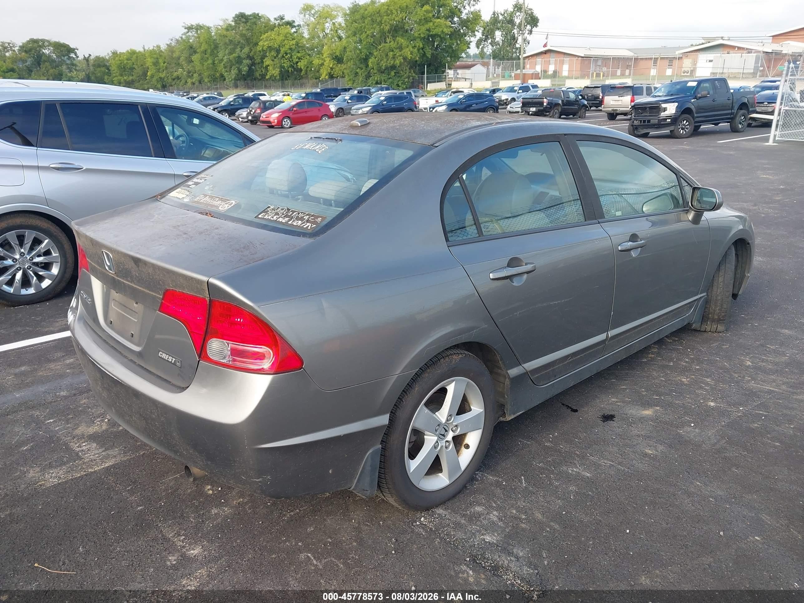 2008 Honda Civic Ex Gray vin: 1HGFA16838L010141
