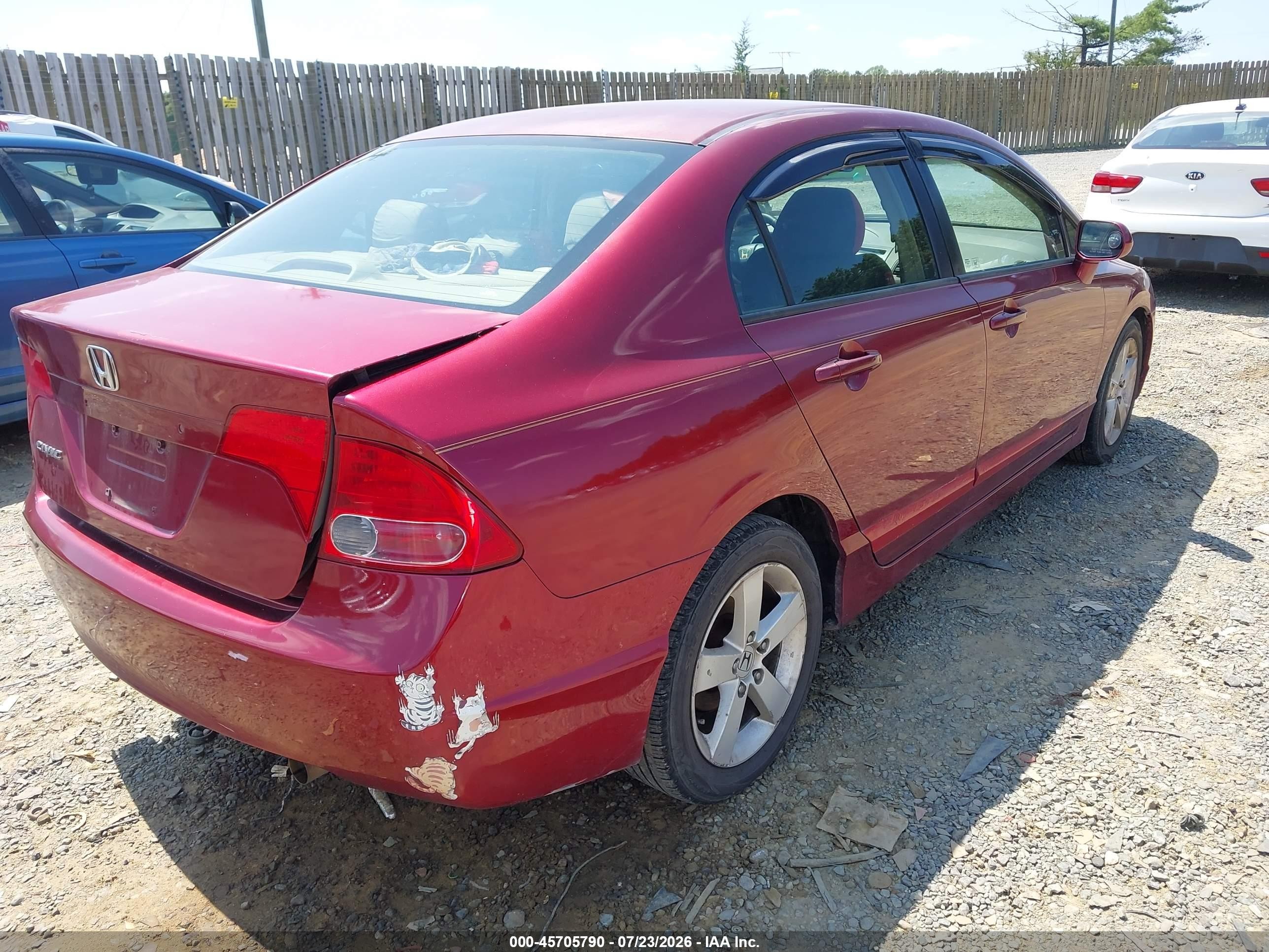 2006 Honda Civic Ex Burgundy vin: 1HGFA16846L128034