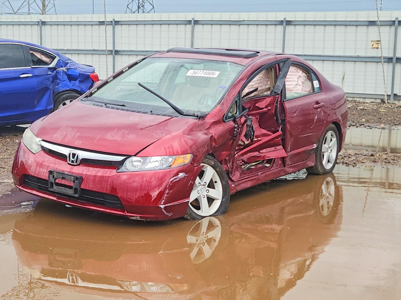 2007 Honda Civic Ex Burgundy vin: 1HGFA16847L018313