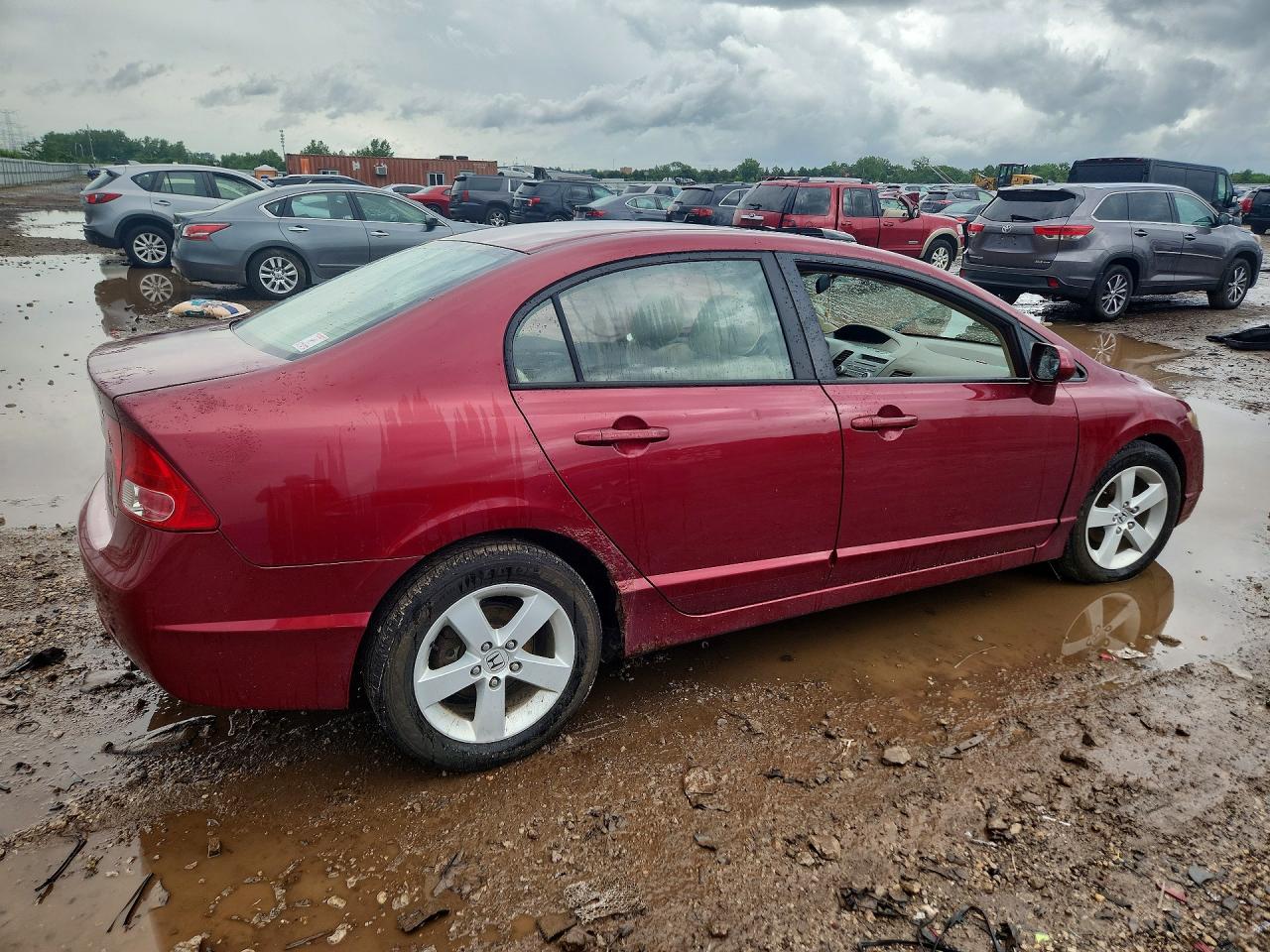 2007 Honda Civic Ex Burgundy vin: 1HGFA16847L018313