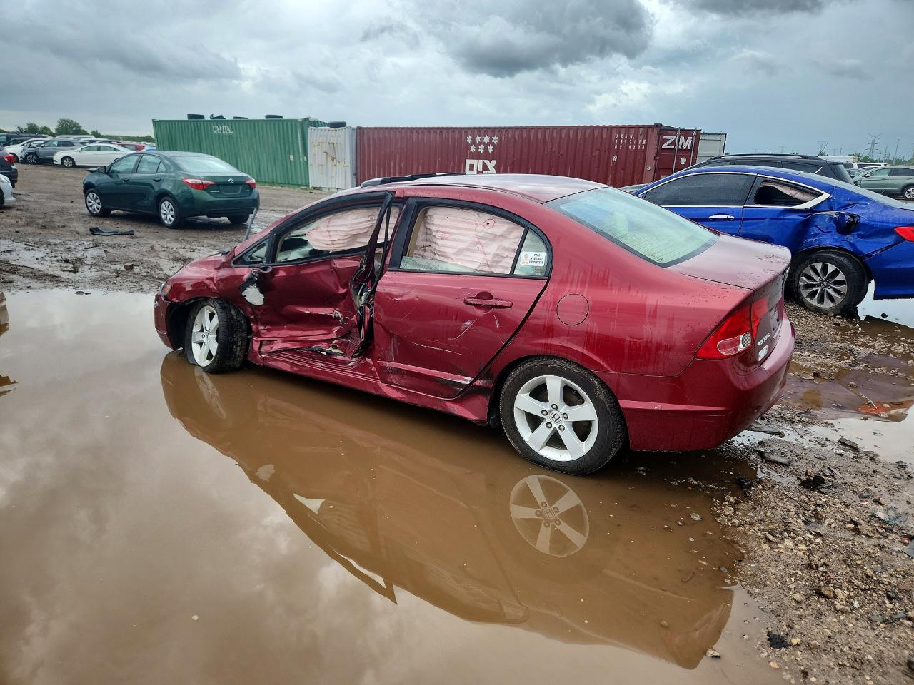 2007 Honda Civic Ex Burgundy vin: 1HGFA16847L018313