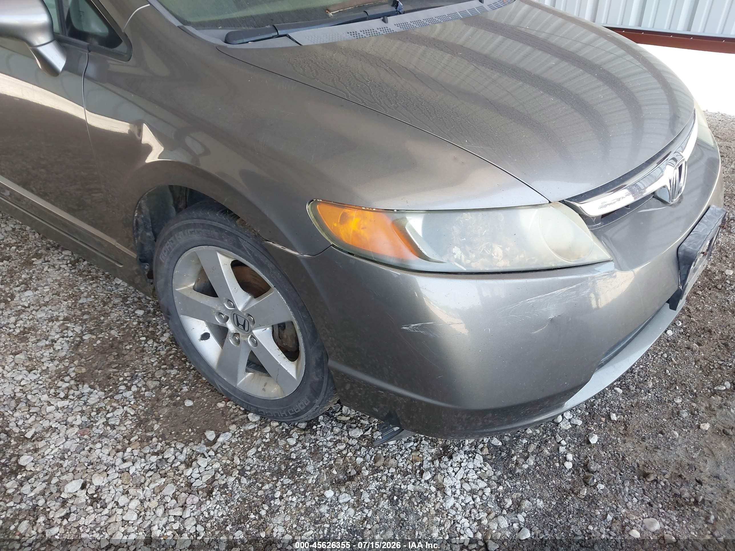 2007 Honda Civic Ex Gray vin: 1HGFA16847L036052