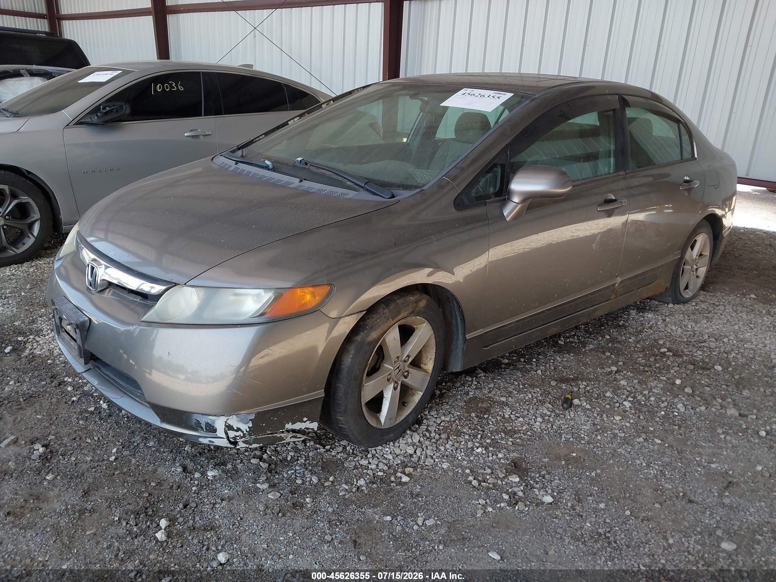 2007 Honda Civic Ex Gray vin: 1HGFA16847L036052