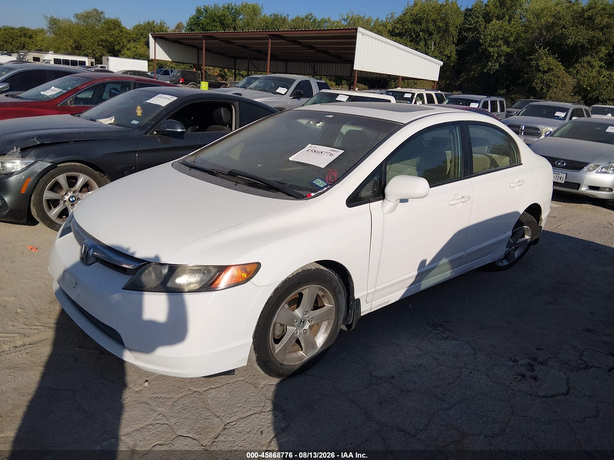 2007 Honda Civic Ex White vin: 1HGFA16847L040375