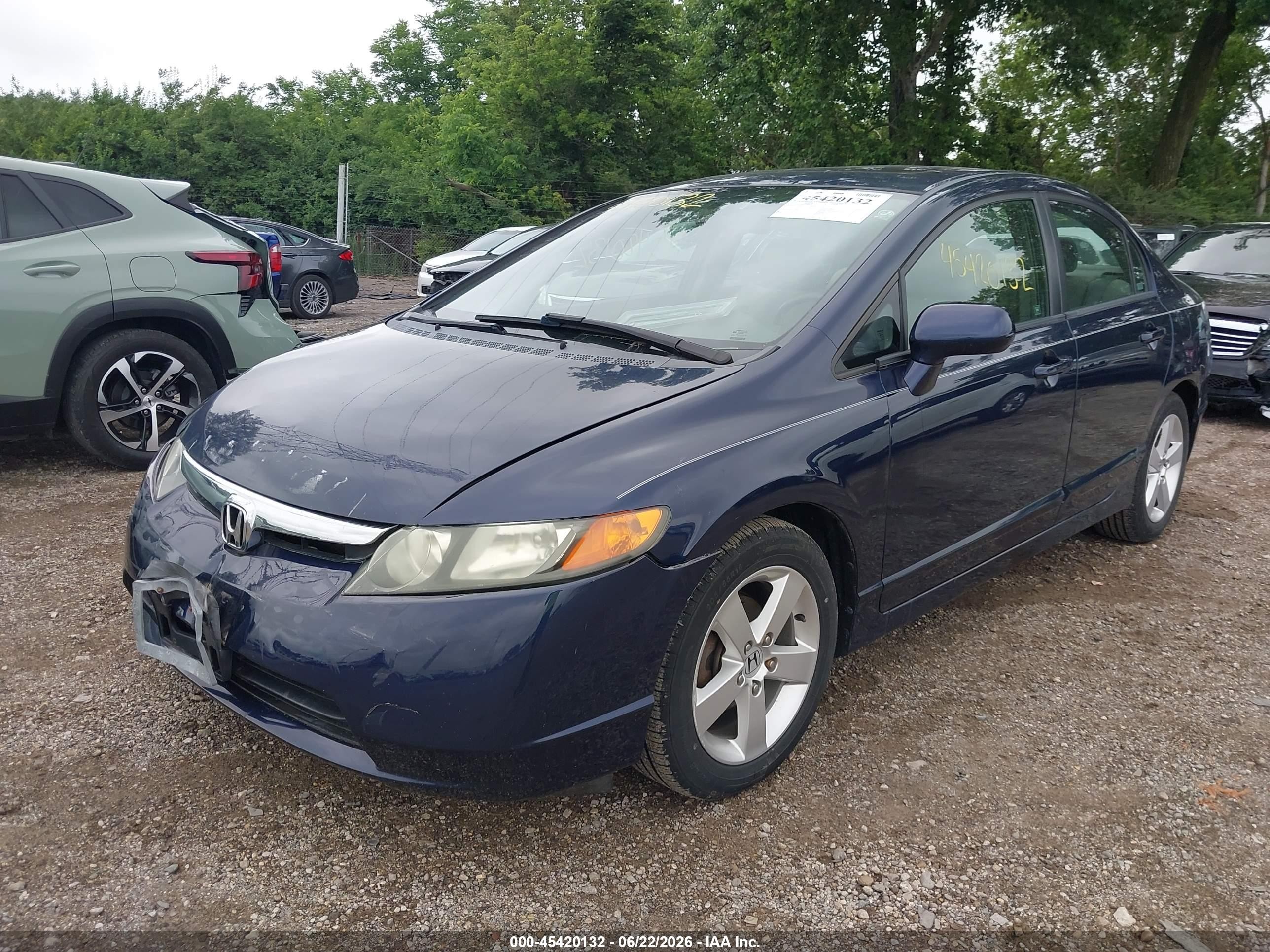 2007 Honda Civic Ex Blue vin: 1HGFA16847L091472