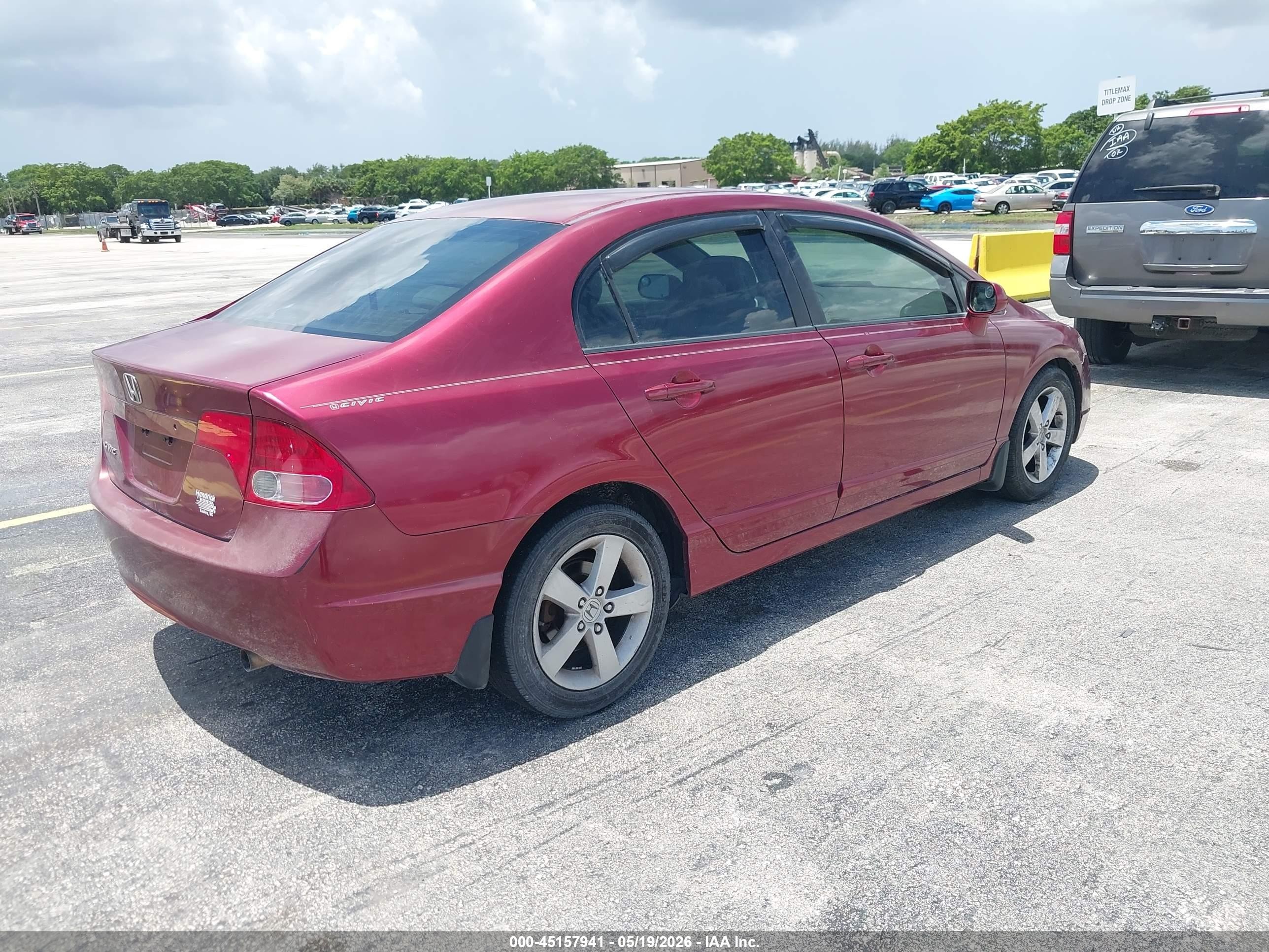2007 Honda Civic Ex Burgundy vin: 1HGFA16847L117570