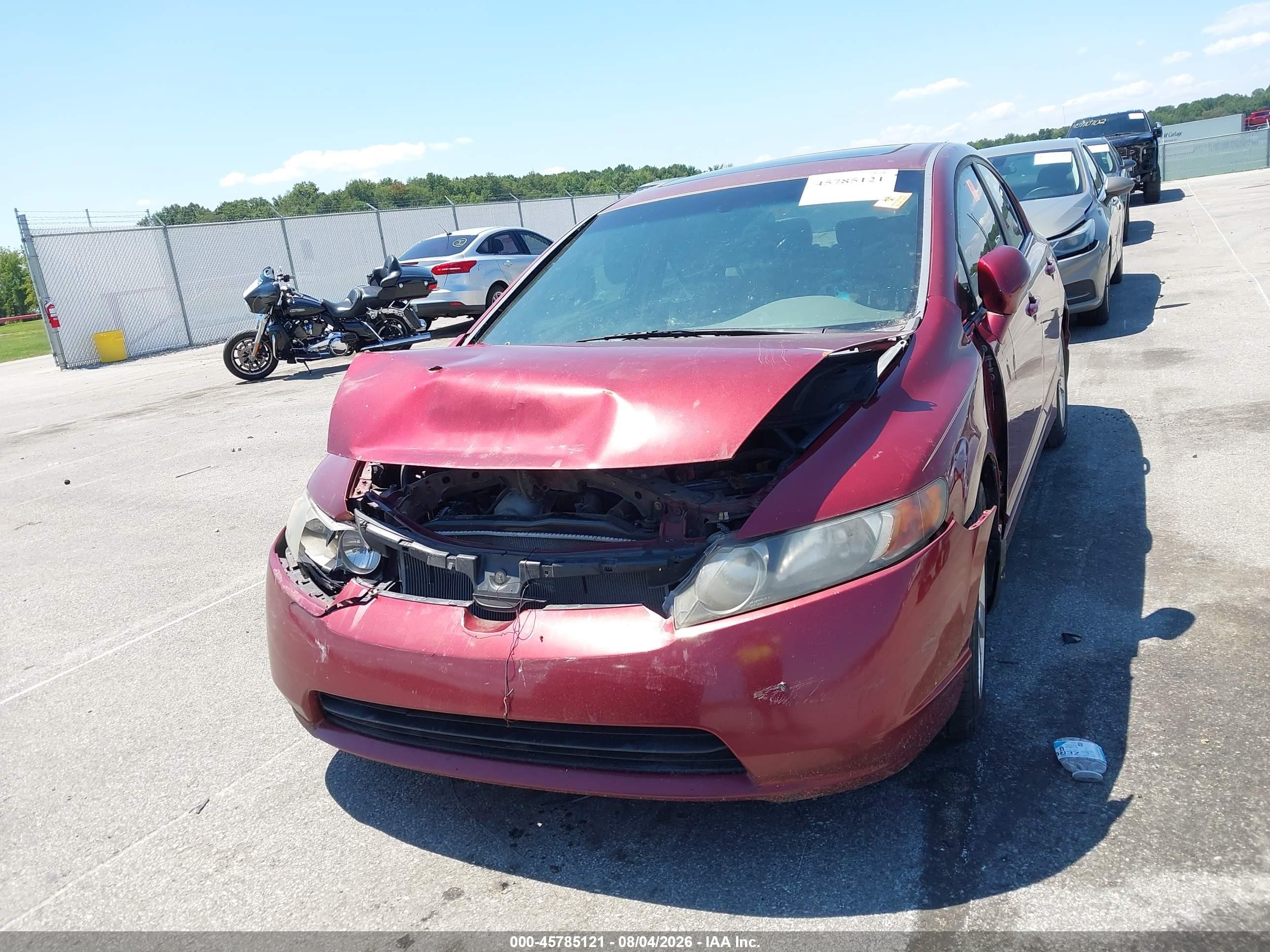 2008 Honda Civic Ex Burgundy vin: 1HGFA16848L024419
