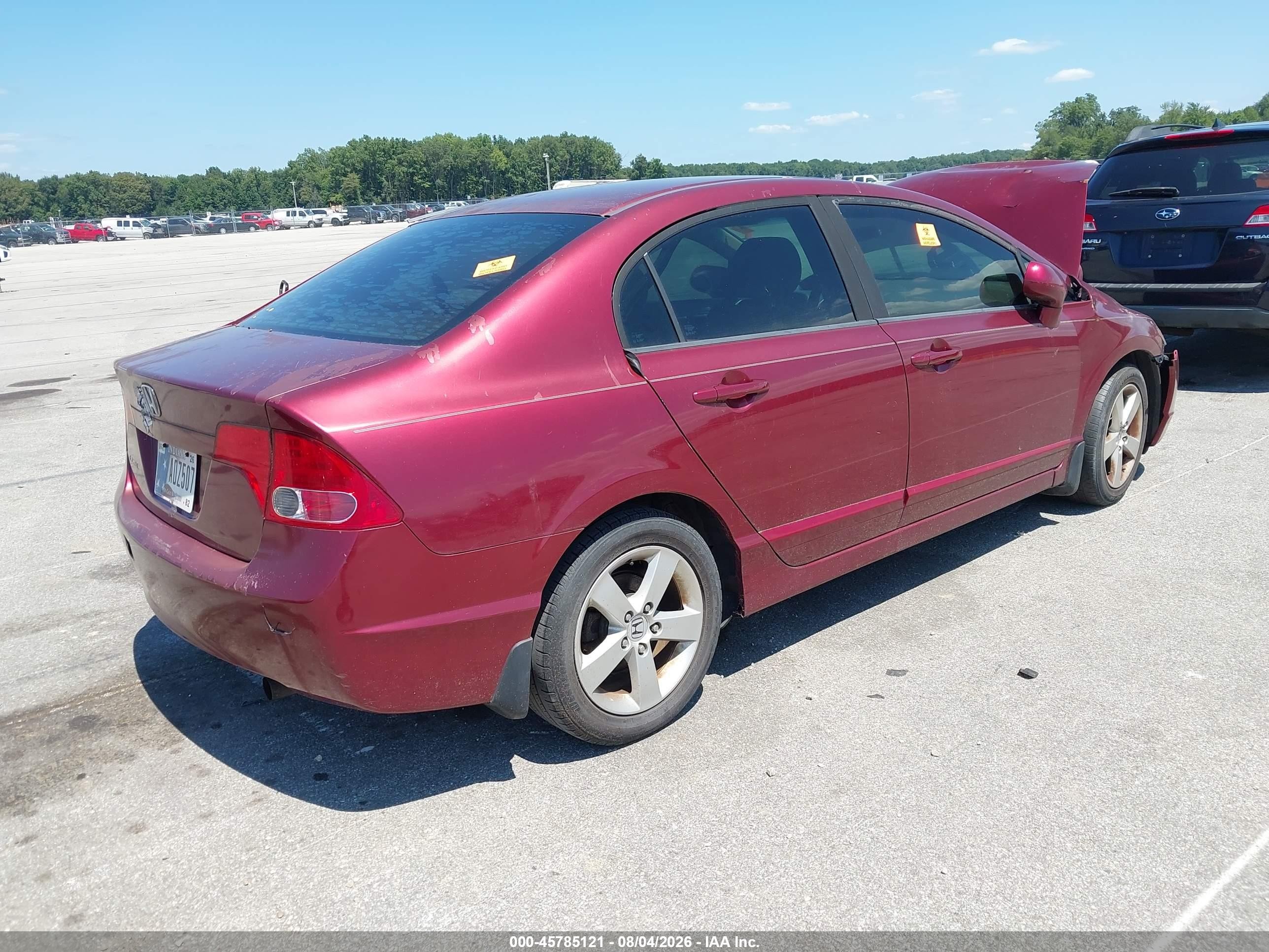 2008 Honda Civic Ex Burgundy vin: 1HGFA16848L024419